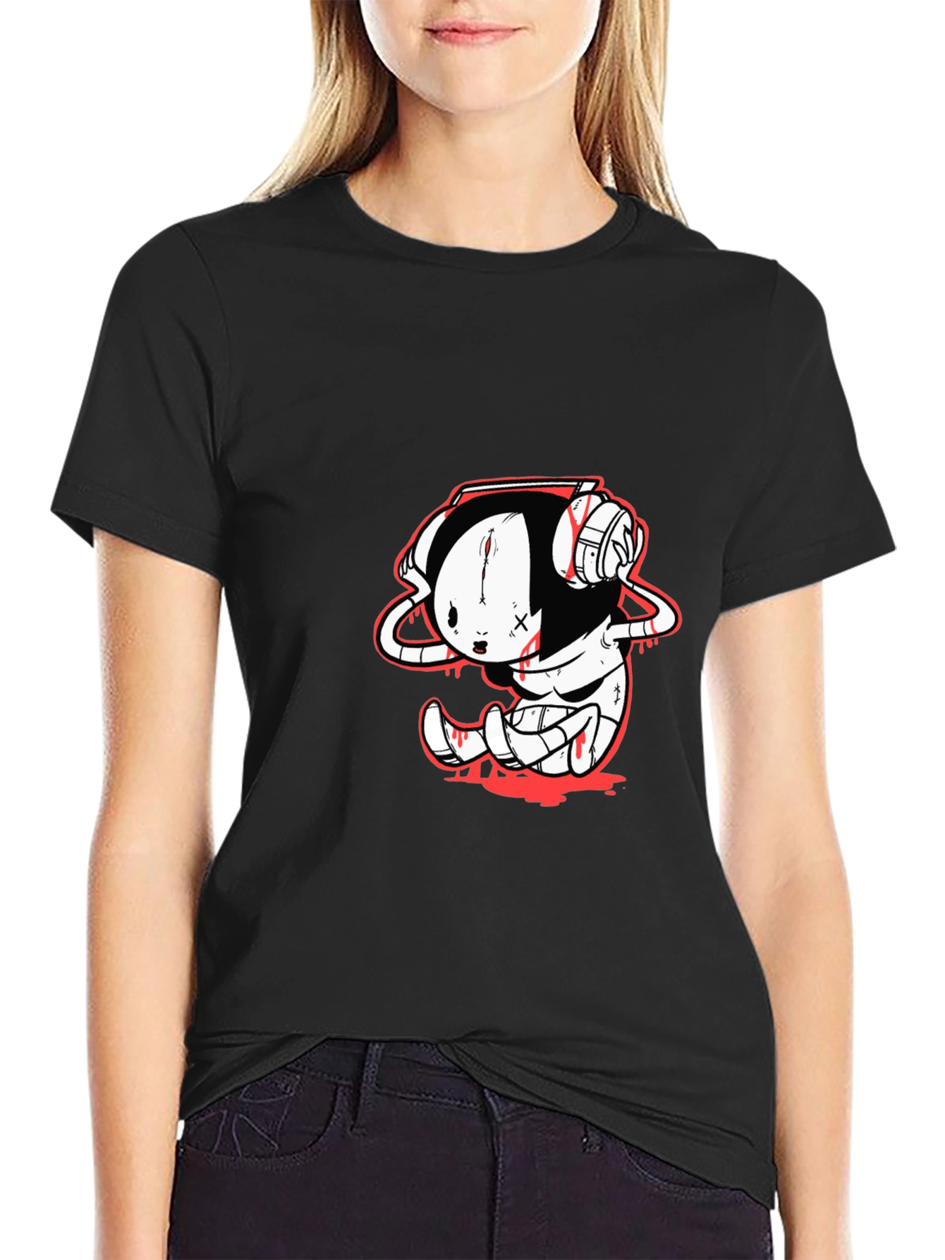 Emo Character Black T-Shirt