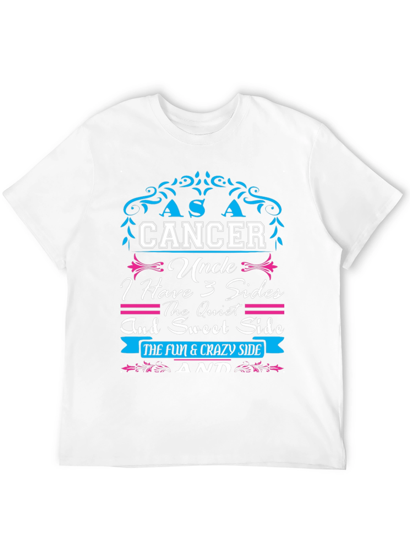Cancer Uncle 3 Sides Mens Graphic T-Shirt