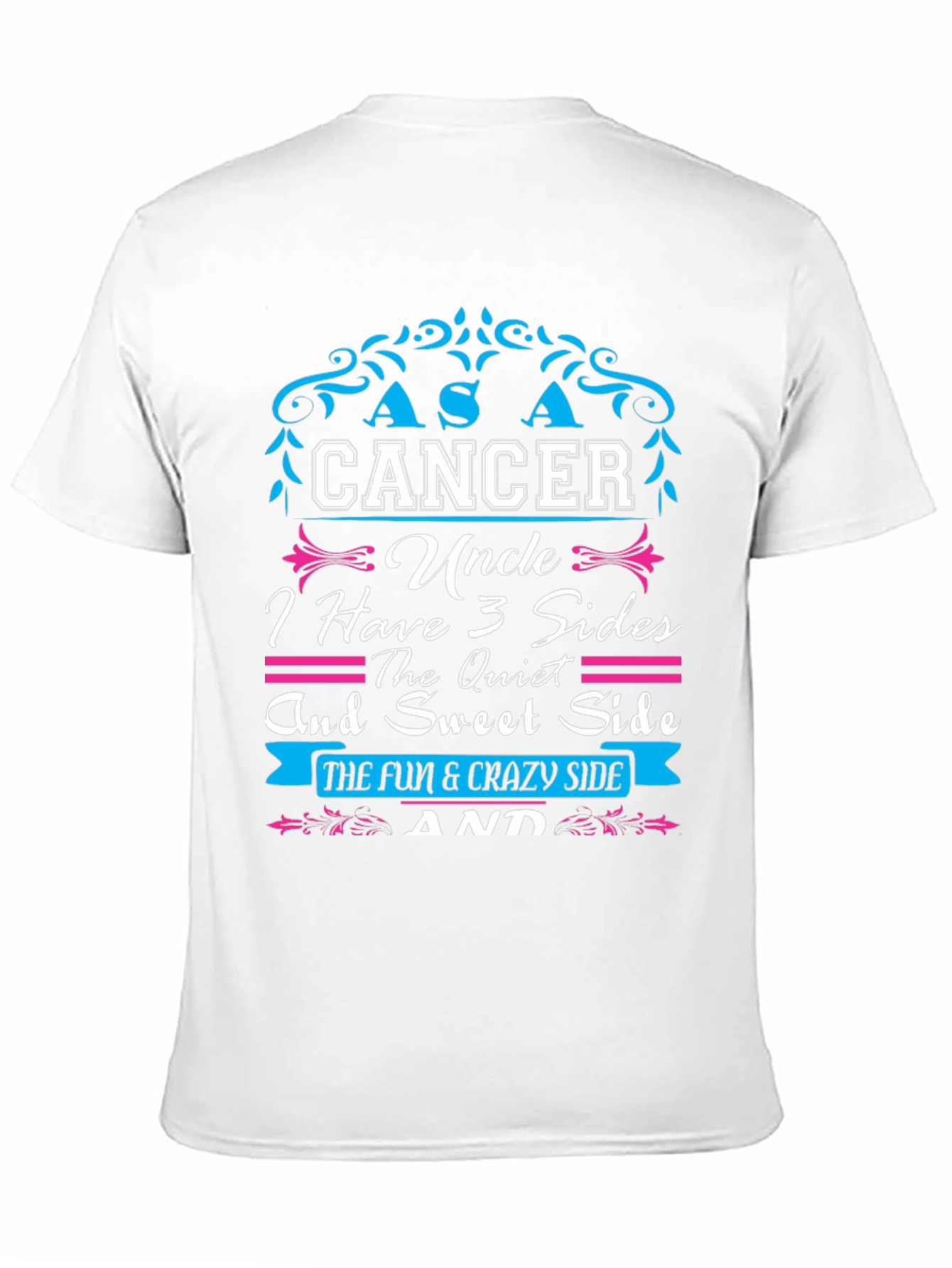 Cancer Uncle 3 Sides Mens Graphic T-Shirt