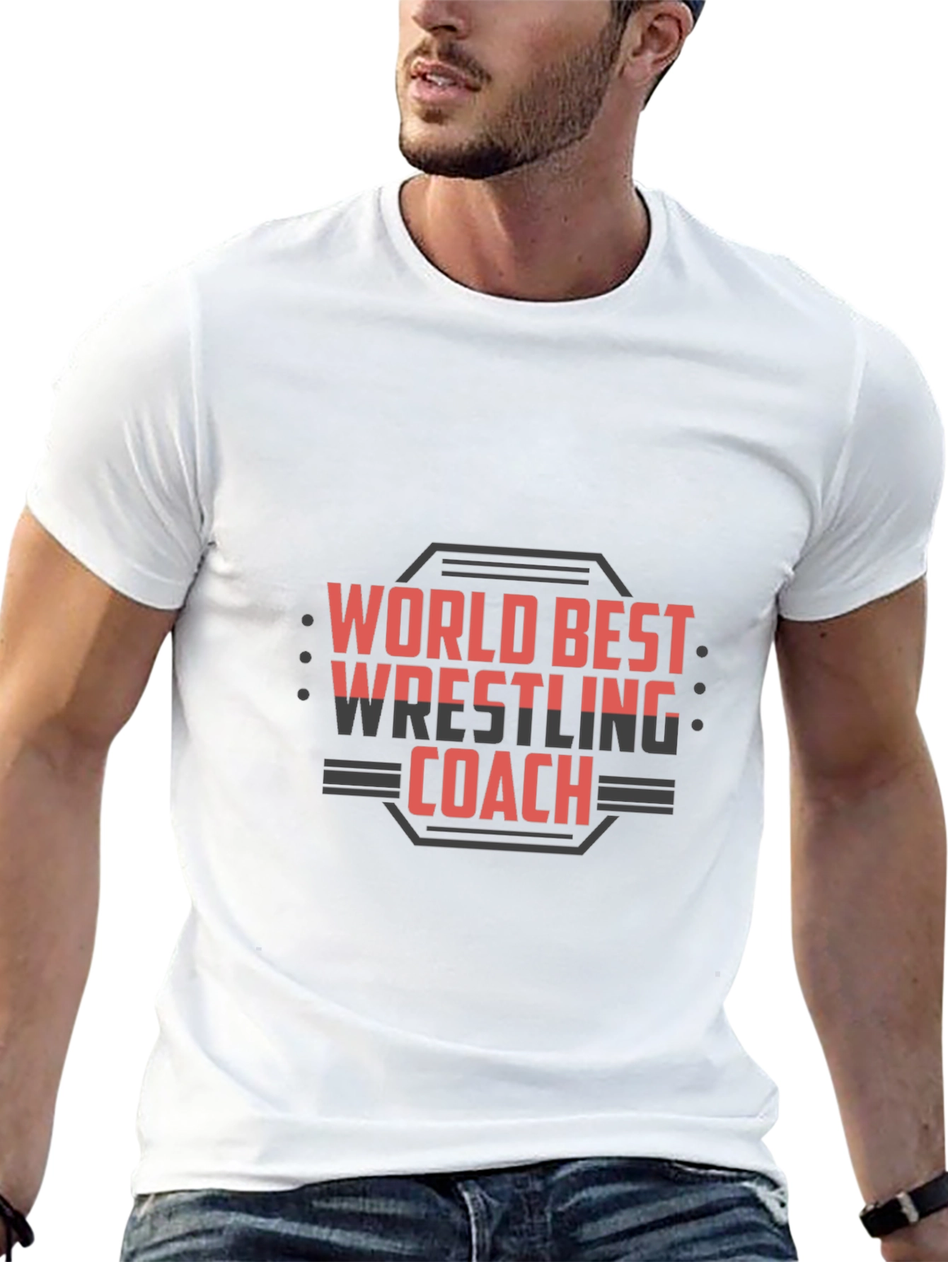 World Best Wrestling Coach Graphic T-Shirt