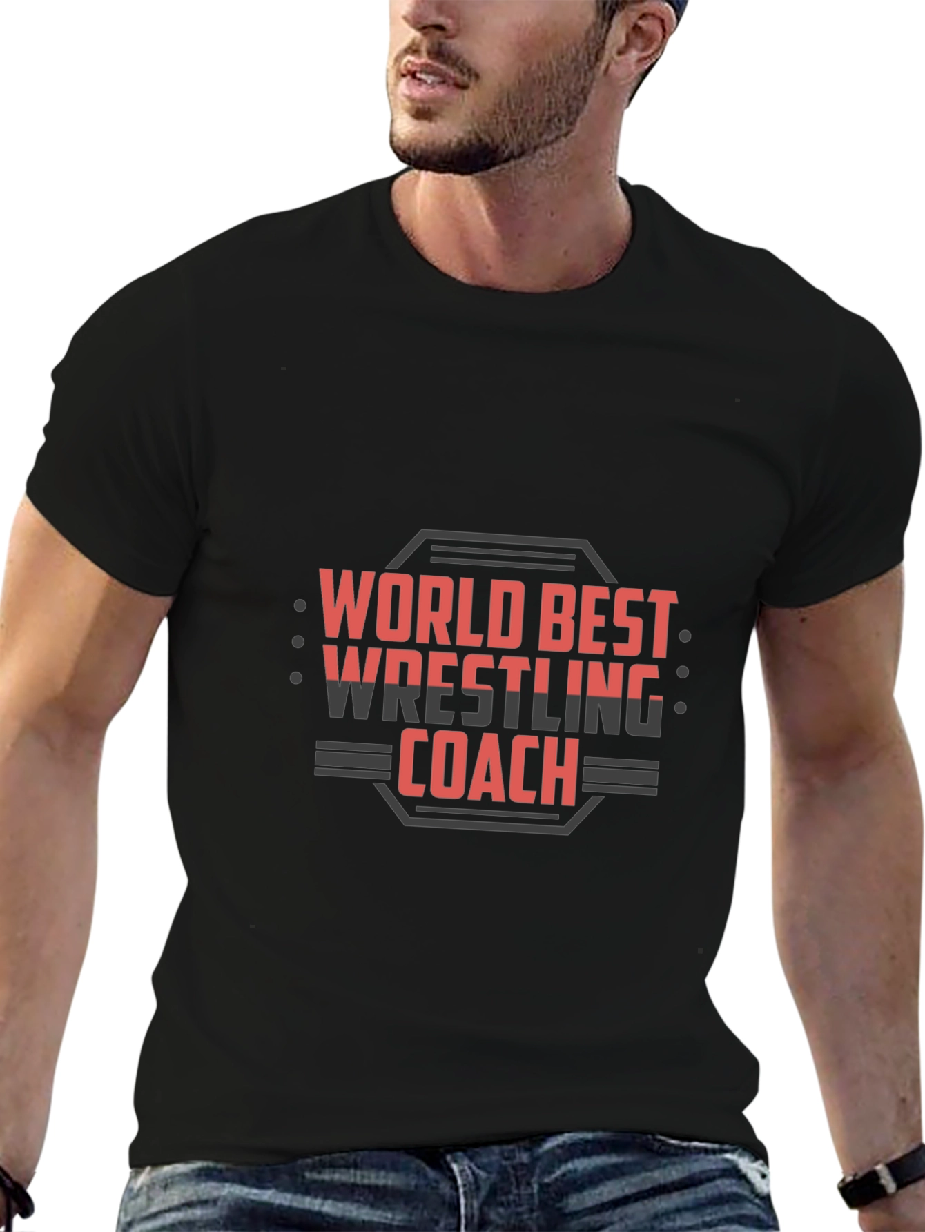 World Best Wrestling Coach Graphic T-Shirt