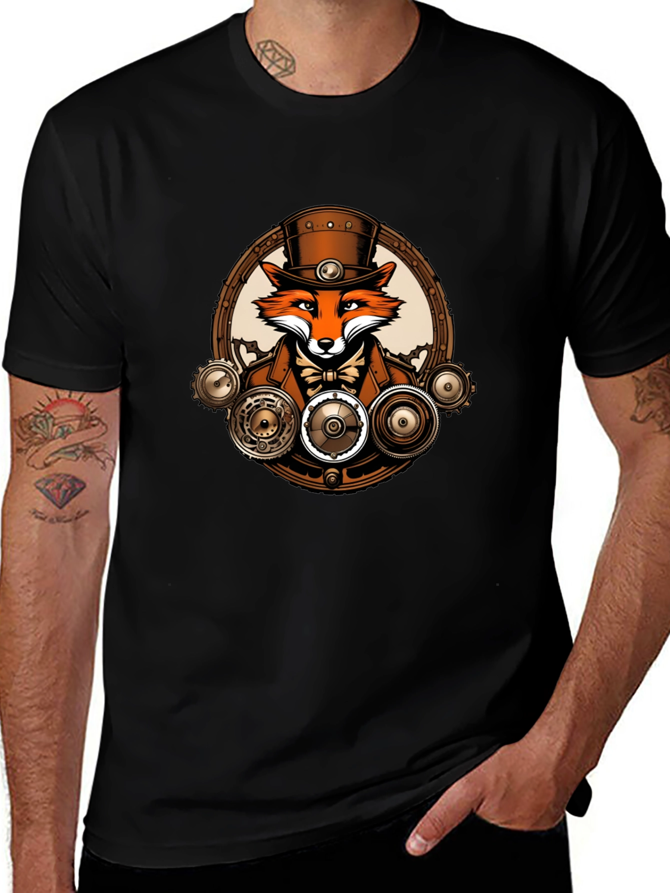 Steampunk Fox T-Shirt - Unique Graphic Tee