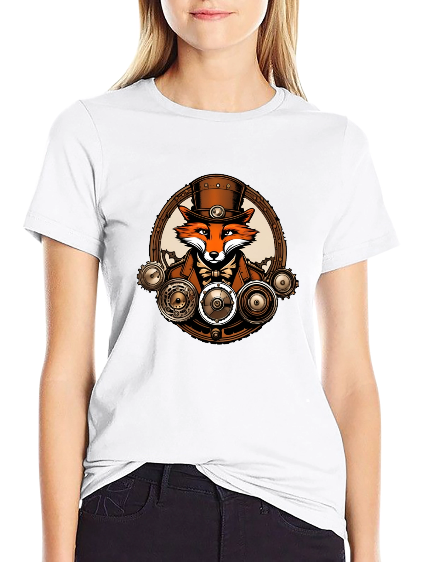 Steampunk Fox T-Shirt - Unique Graphic Tee