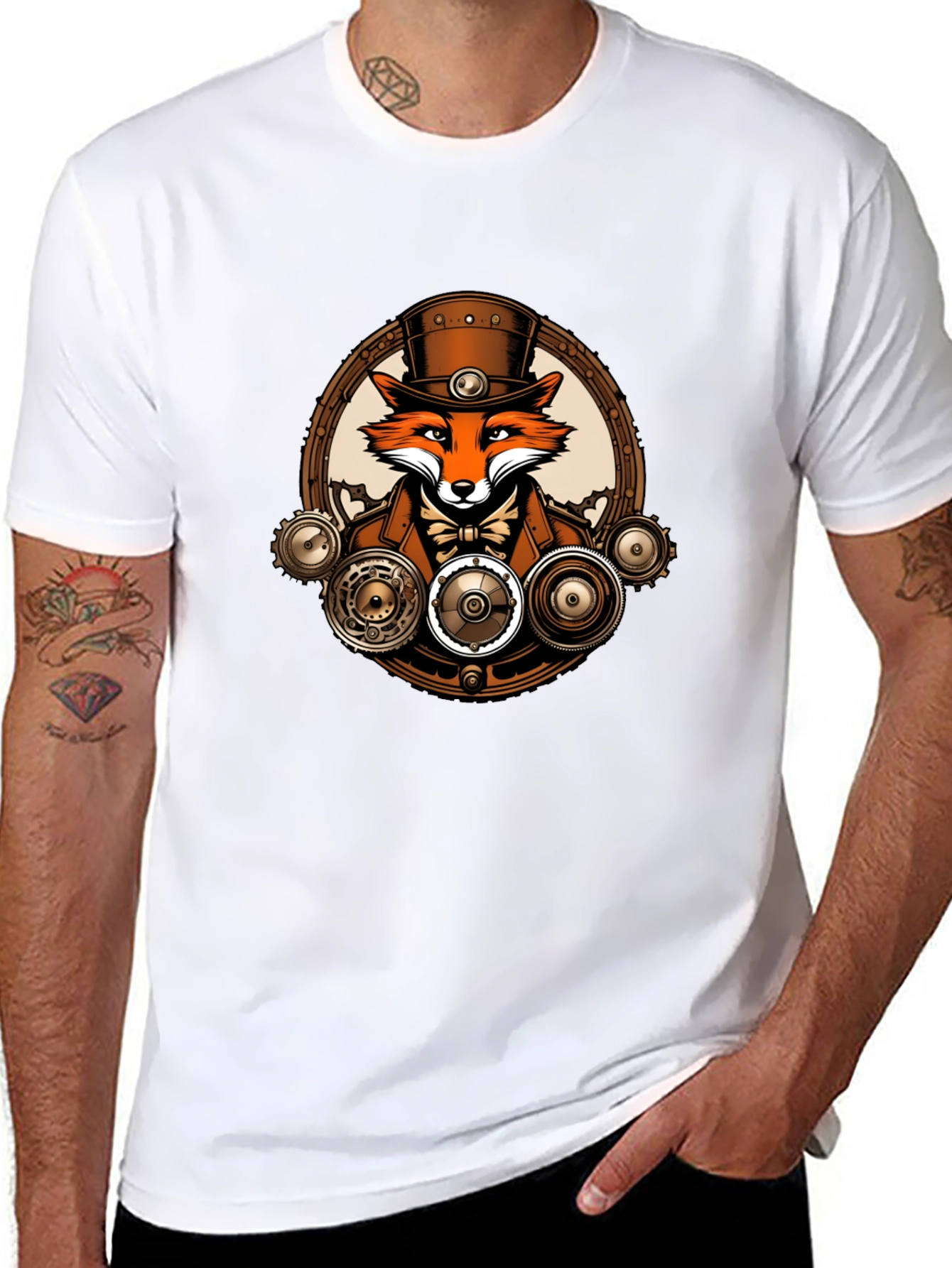 Steampunk Fox T-Shirt - Unique Graphic Tee
