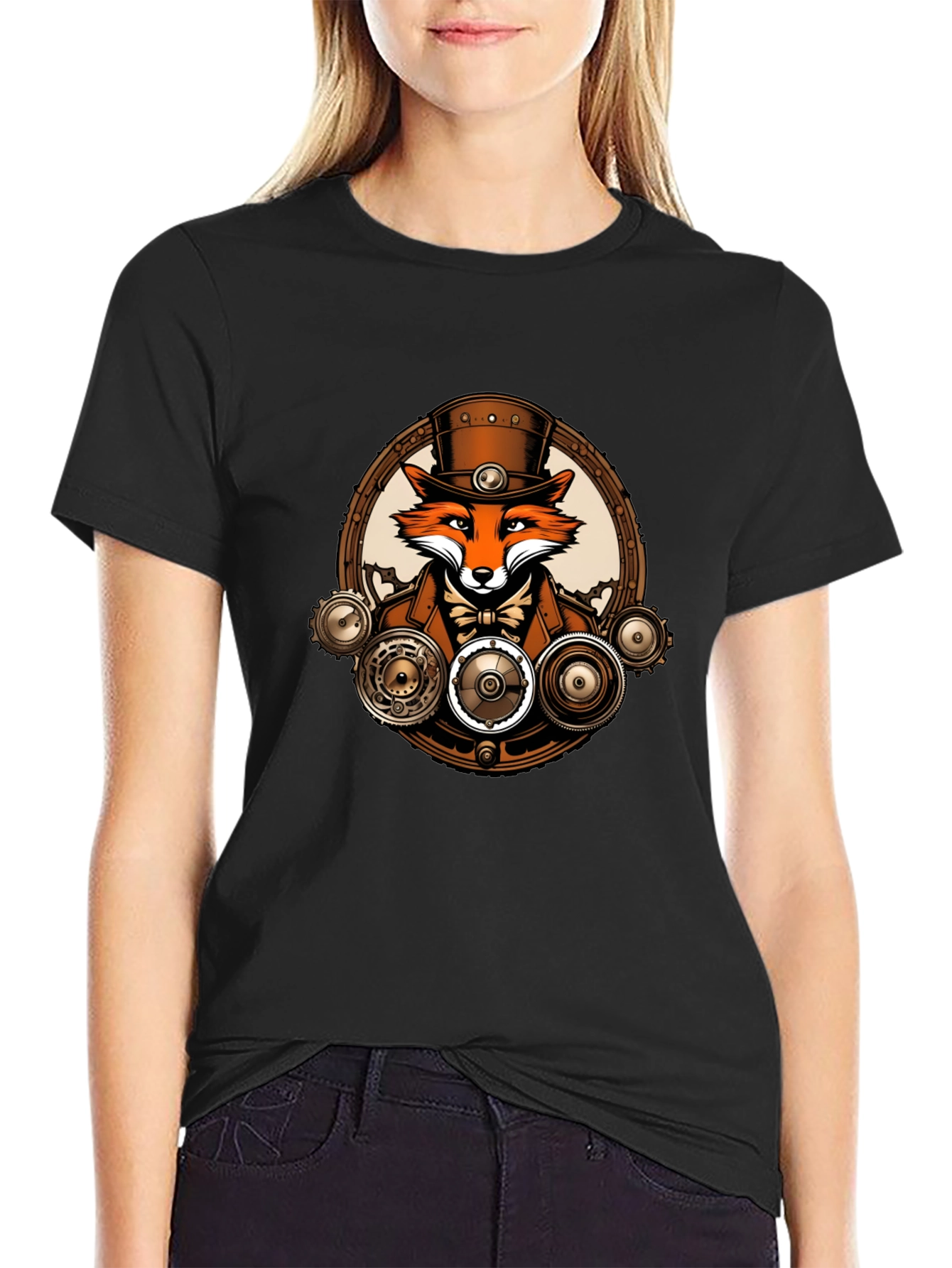 Steampunk Fox T-Shirt - Unique Graphic Tee