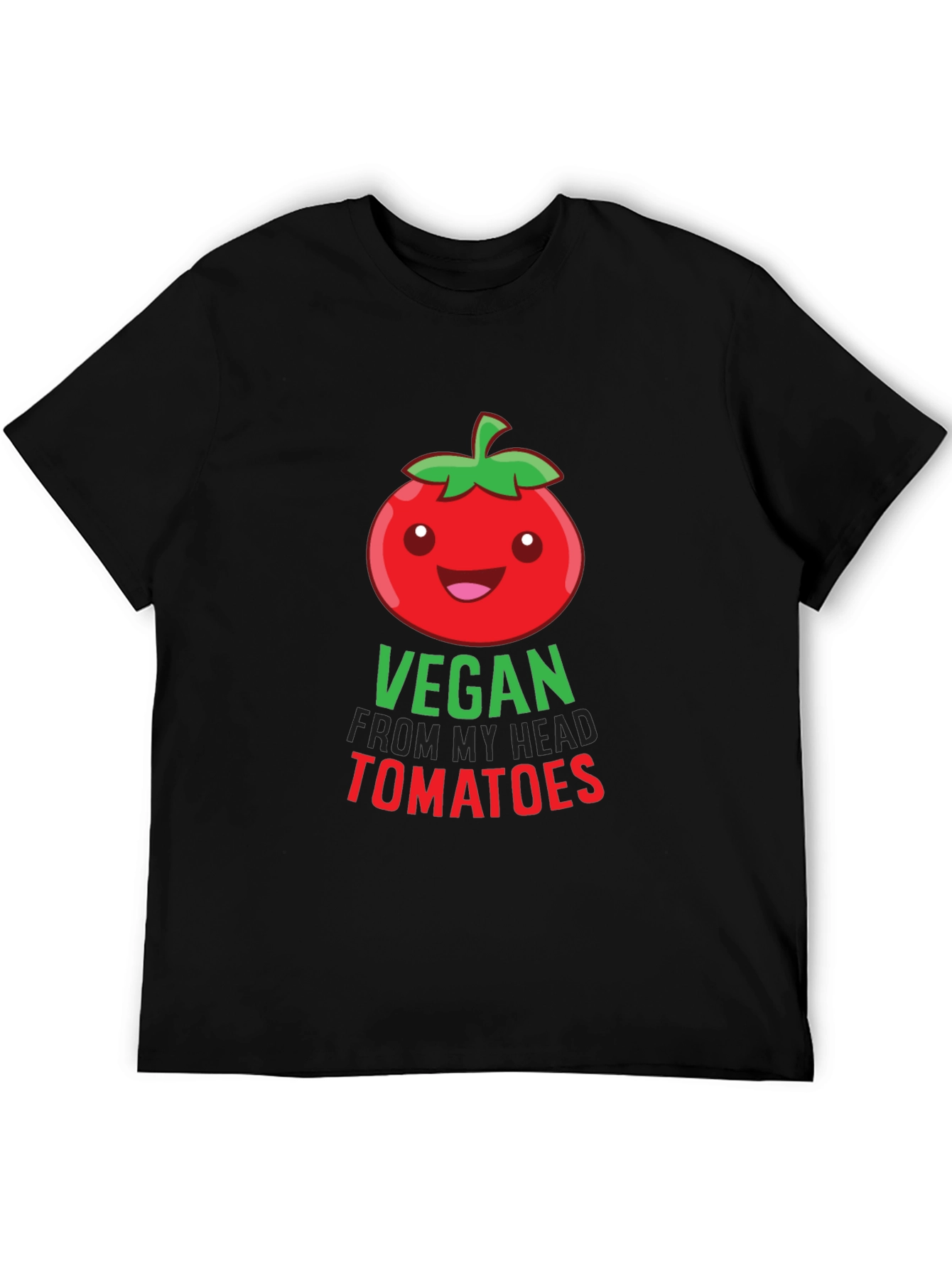 Vegan From My Head Tomatoes Black T-Shirt