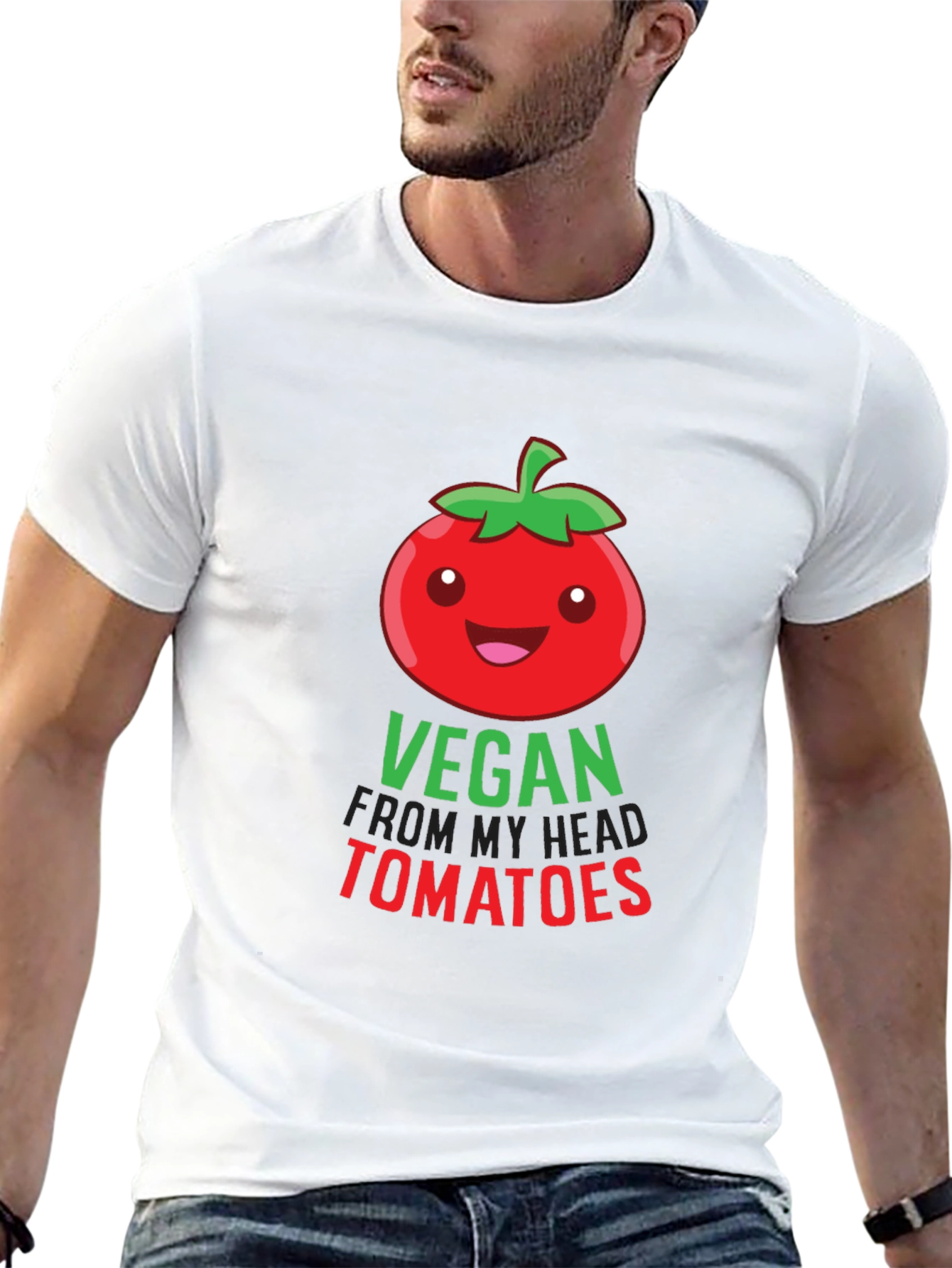 Vegan From My Head Tomatoes Black T-Shirt