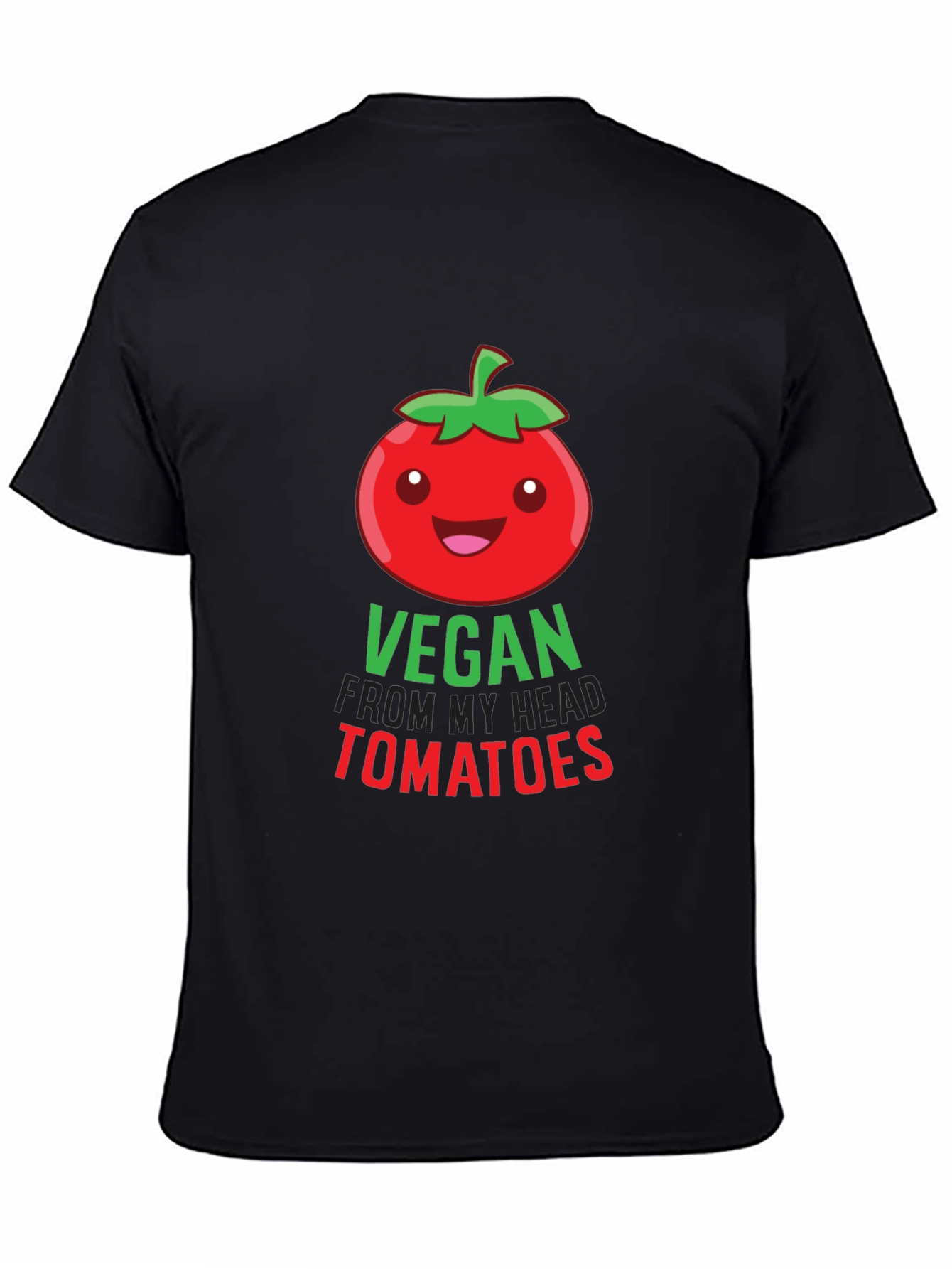 Vegan From My Head Tomatoes Black T-Shirt