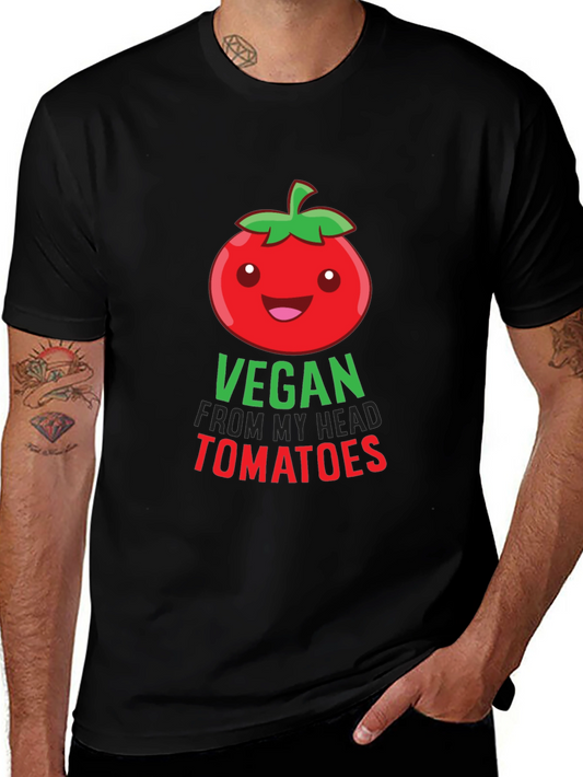 Vegan From My Head Tomatoes Black T-Shirt