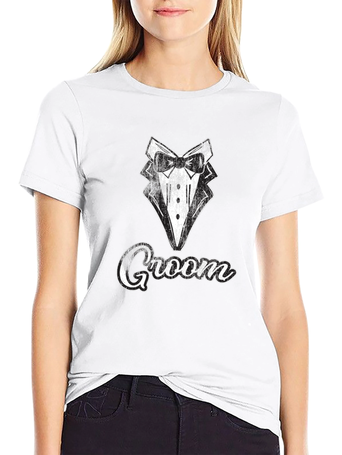 Groom Tuxedo Graphic Tee - Wedding Party T-Shirt