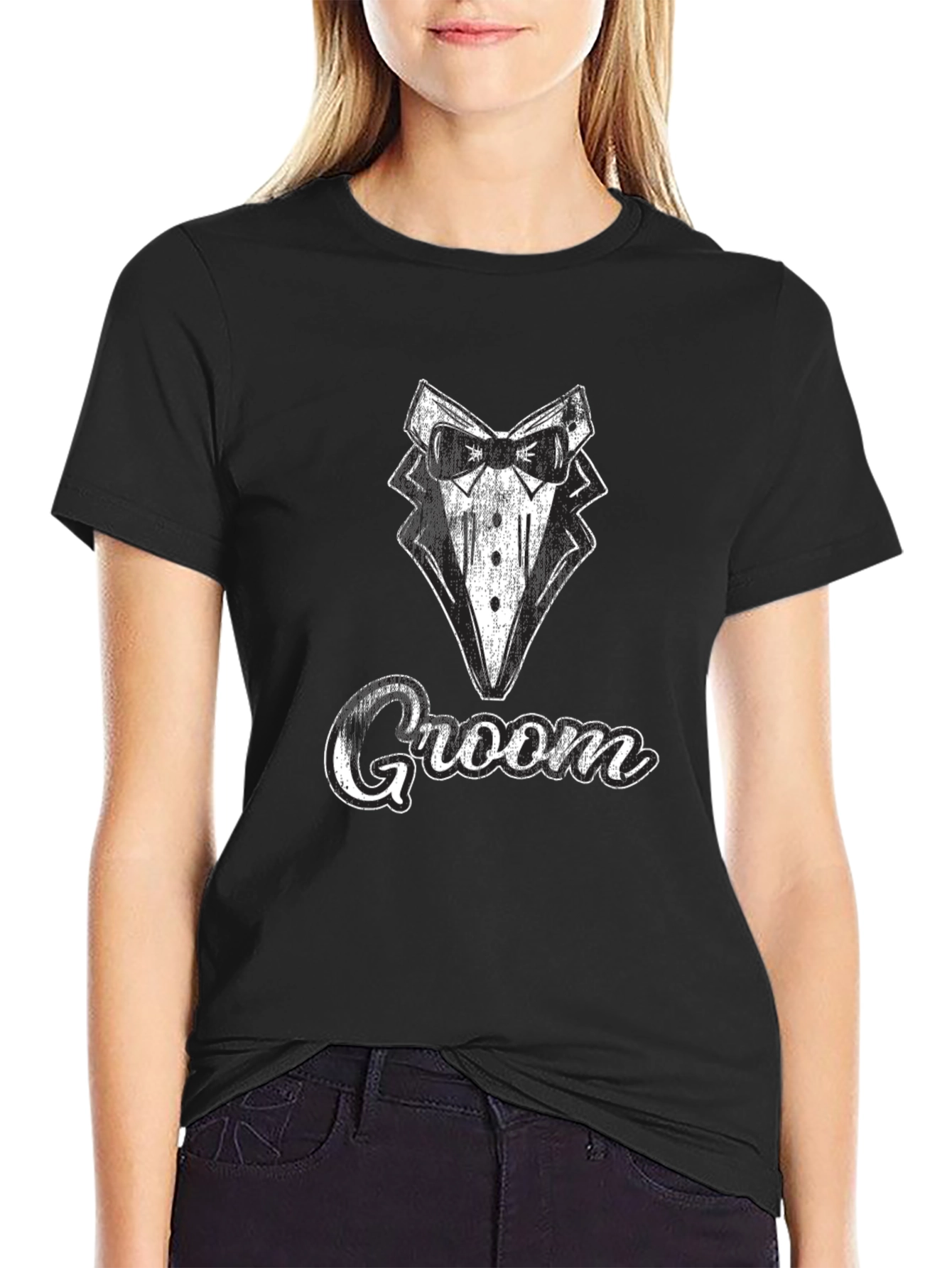 Groom Tuxedo Graphic Tee - Wedding Party T-Shirt