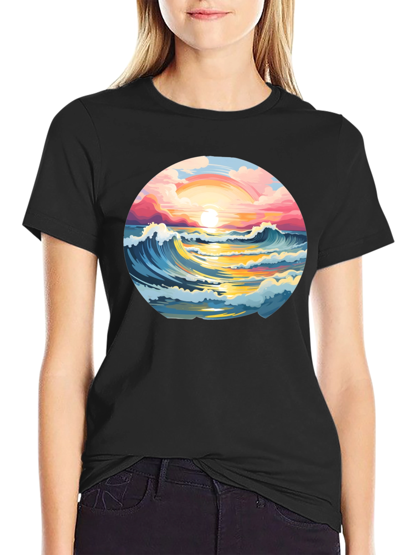Sunset Waves Graphic Tee
