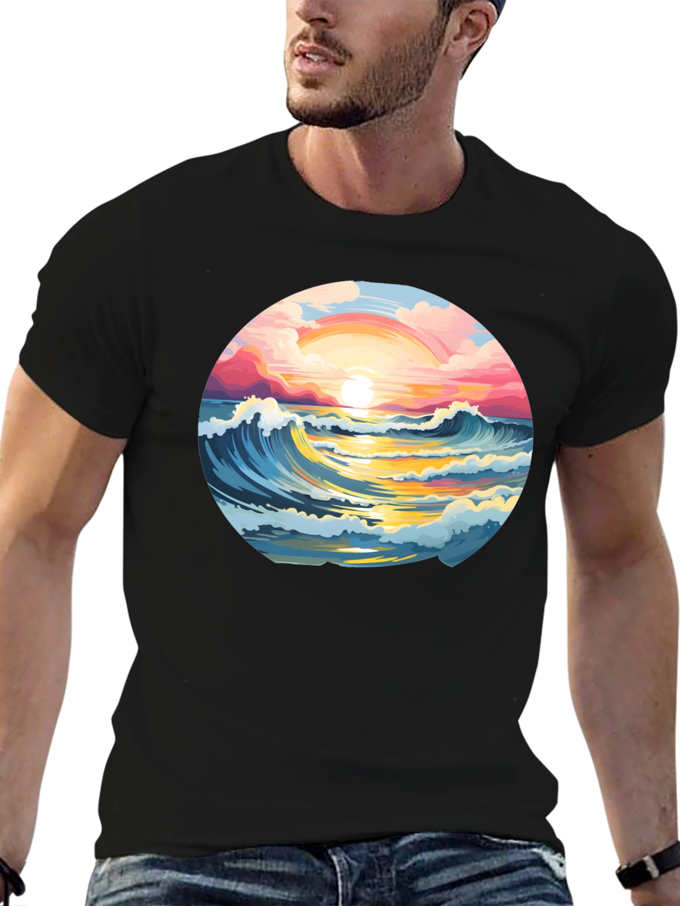 Sunset Waves Graphic Tee