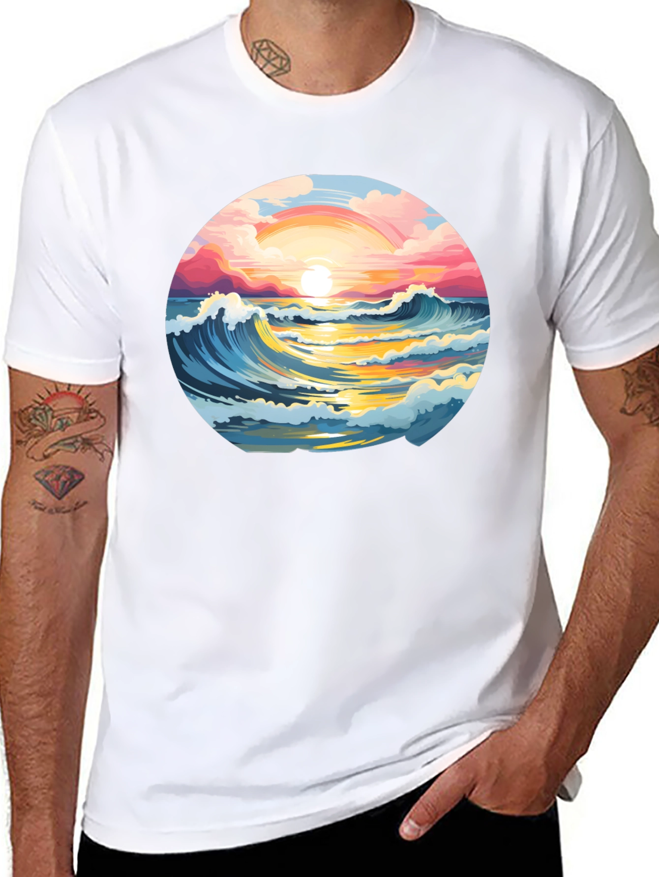 Sunset Waves Graphic Tee