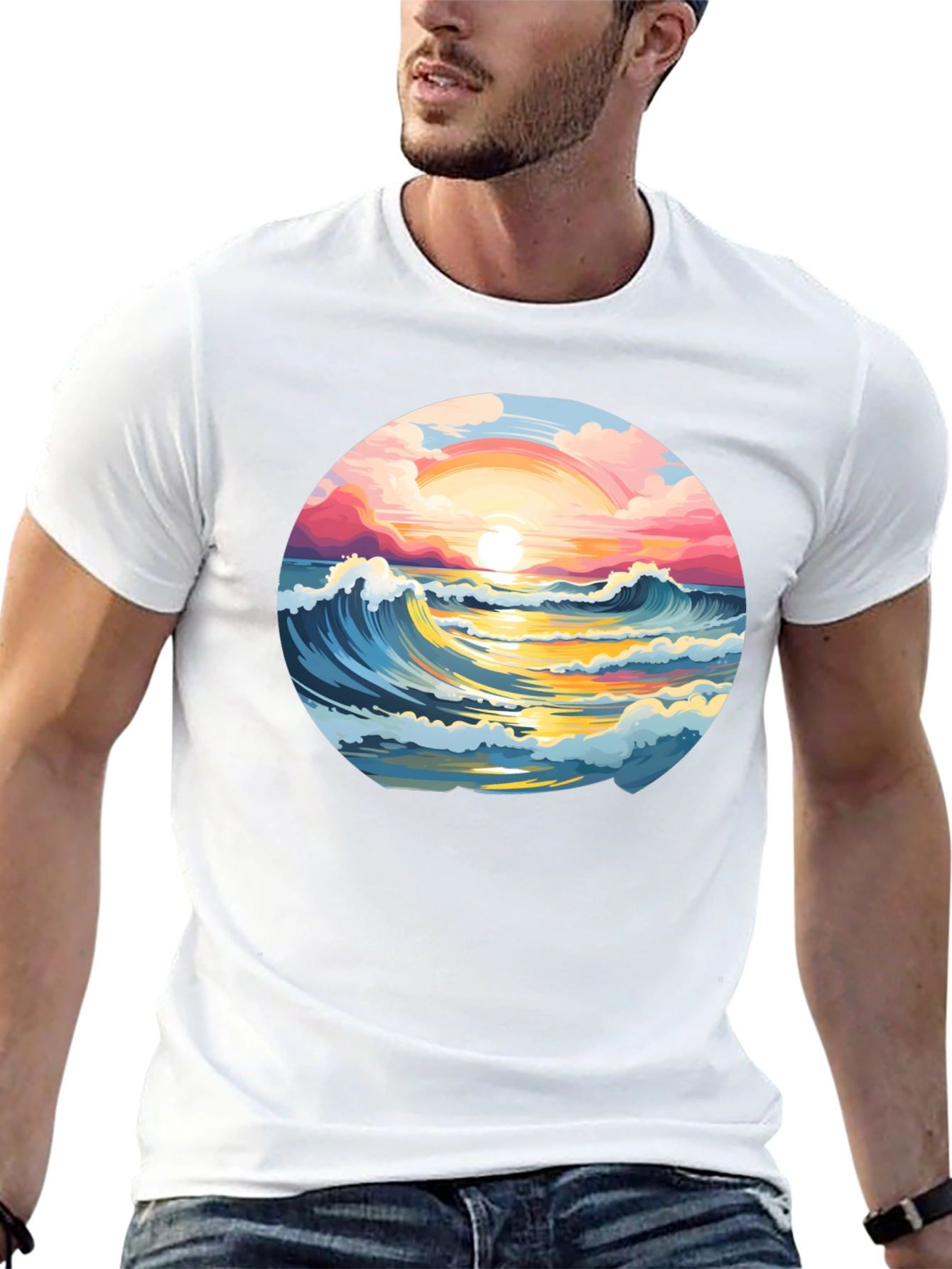 Sunset Waves Graphic Tee