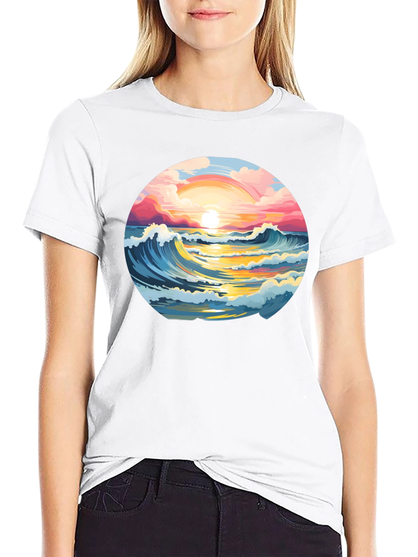 Sunset Waves Graphic Tee