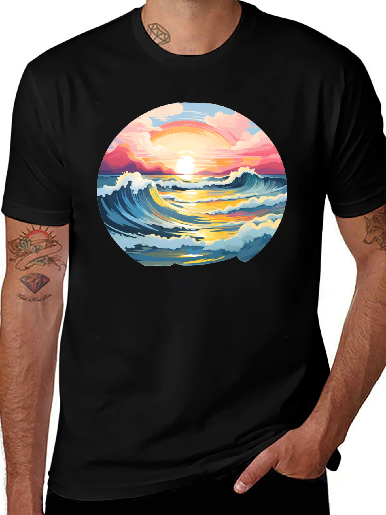 Sunset Waves Graphic Tee