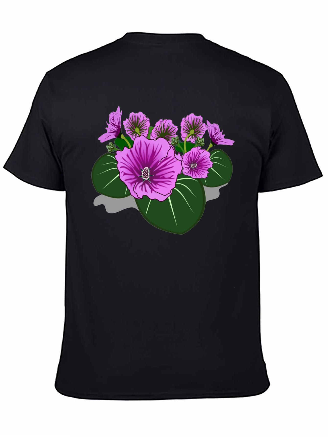 Floral Graphic Tee - Bold Purple Blooms