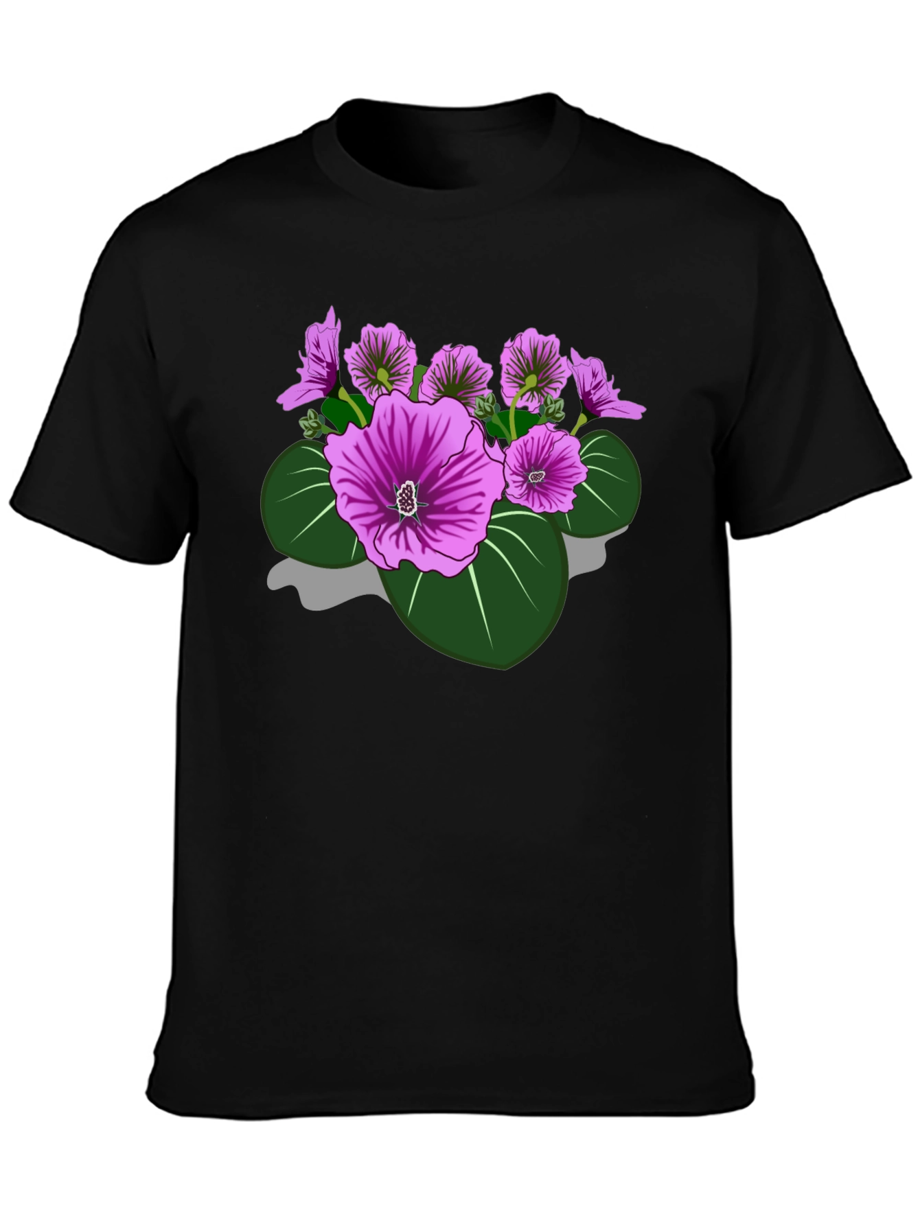 Floral Graphic Tee - Bold Purple Blooms