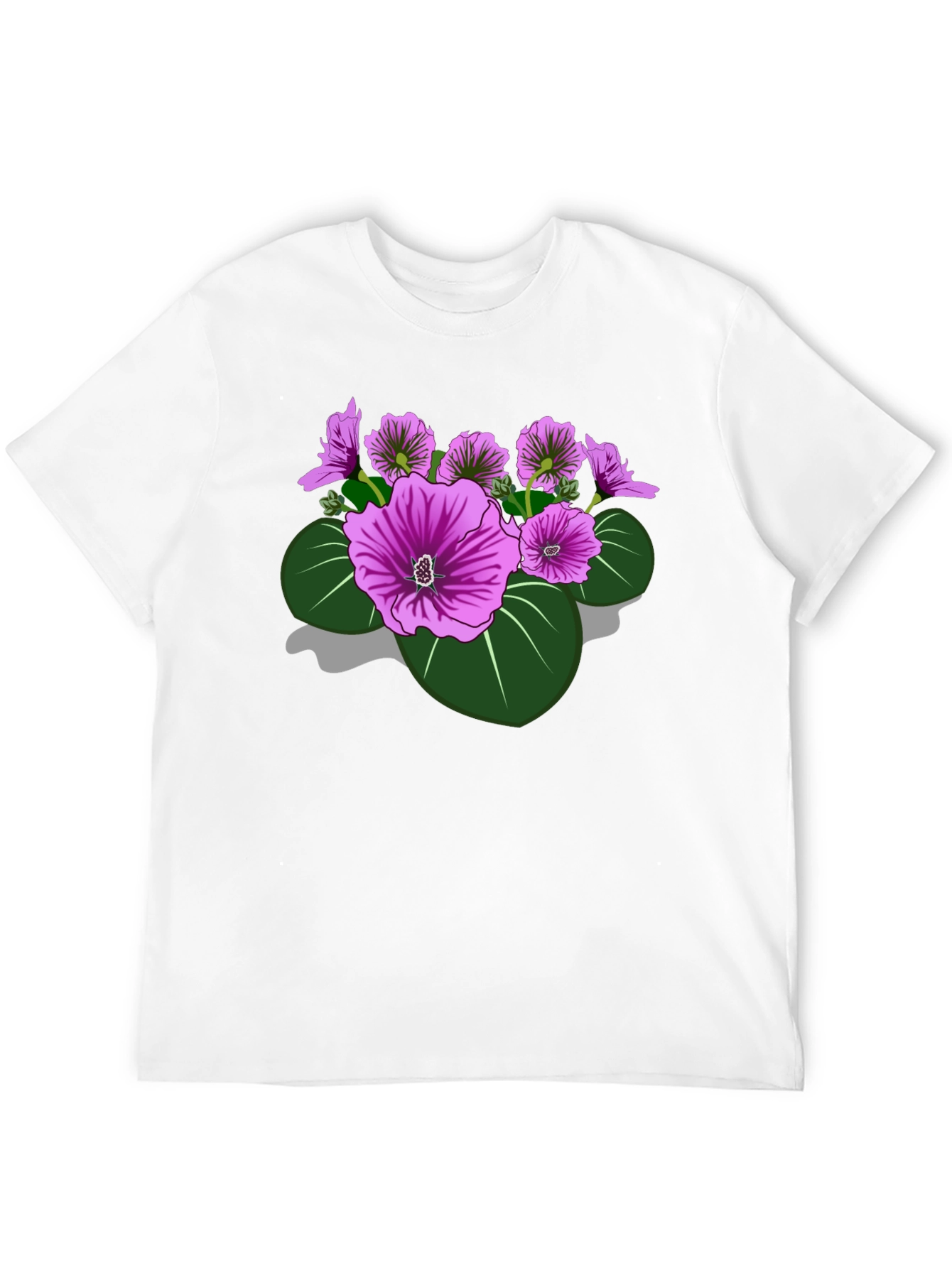 Floral Graphic Tee - Bold Purple Blooms