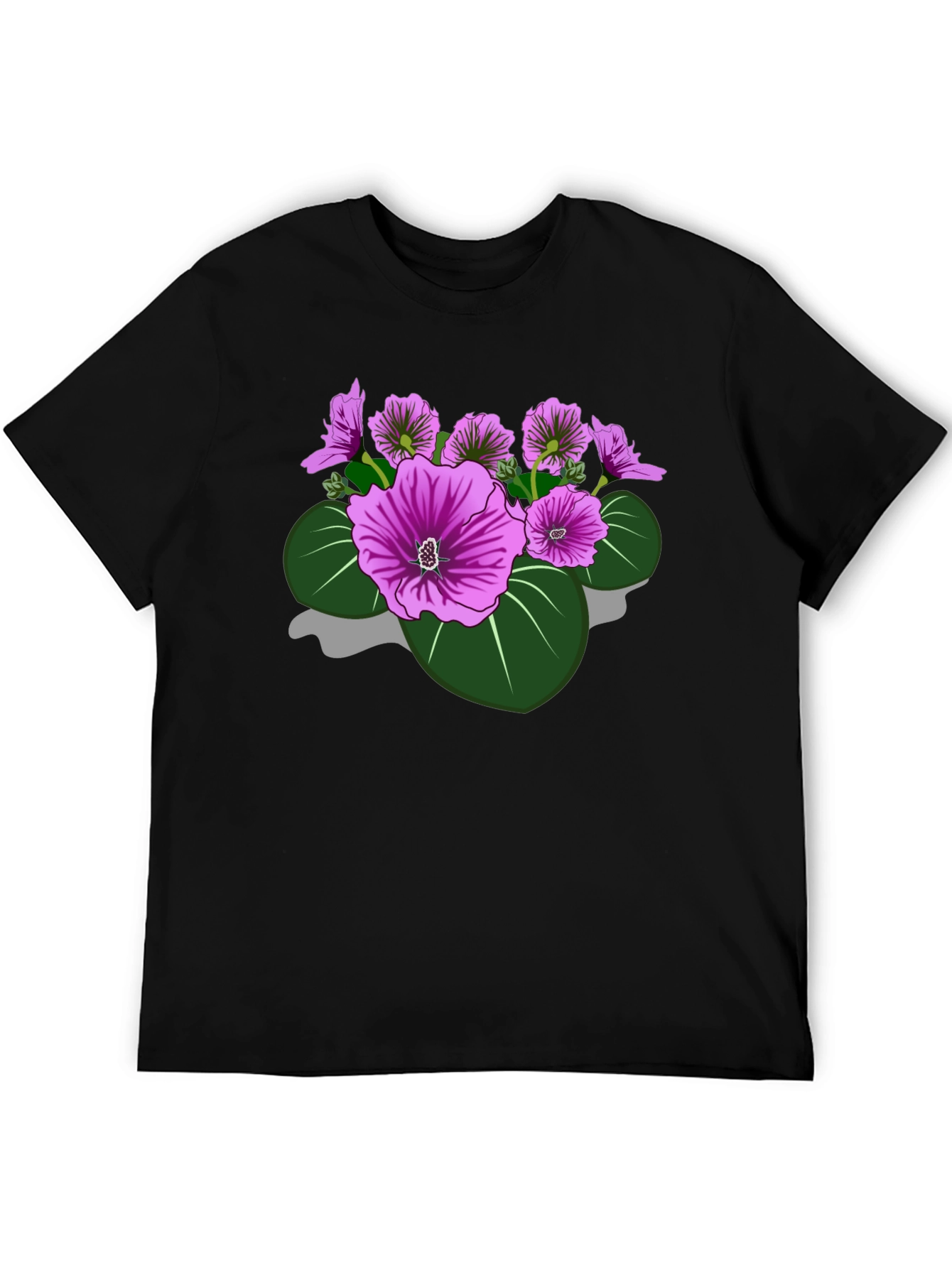 Floral Graphic Tee - Bold Purple Blooms