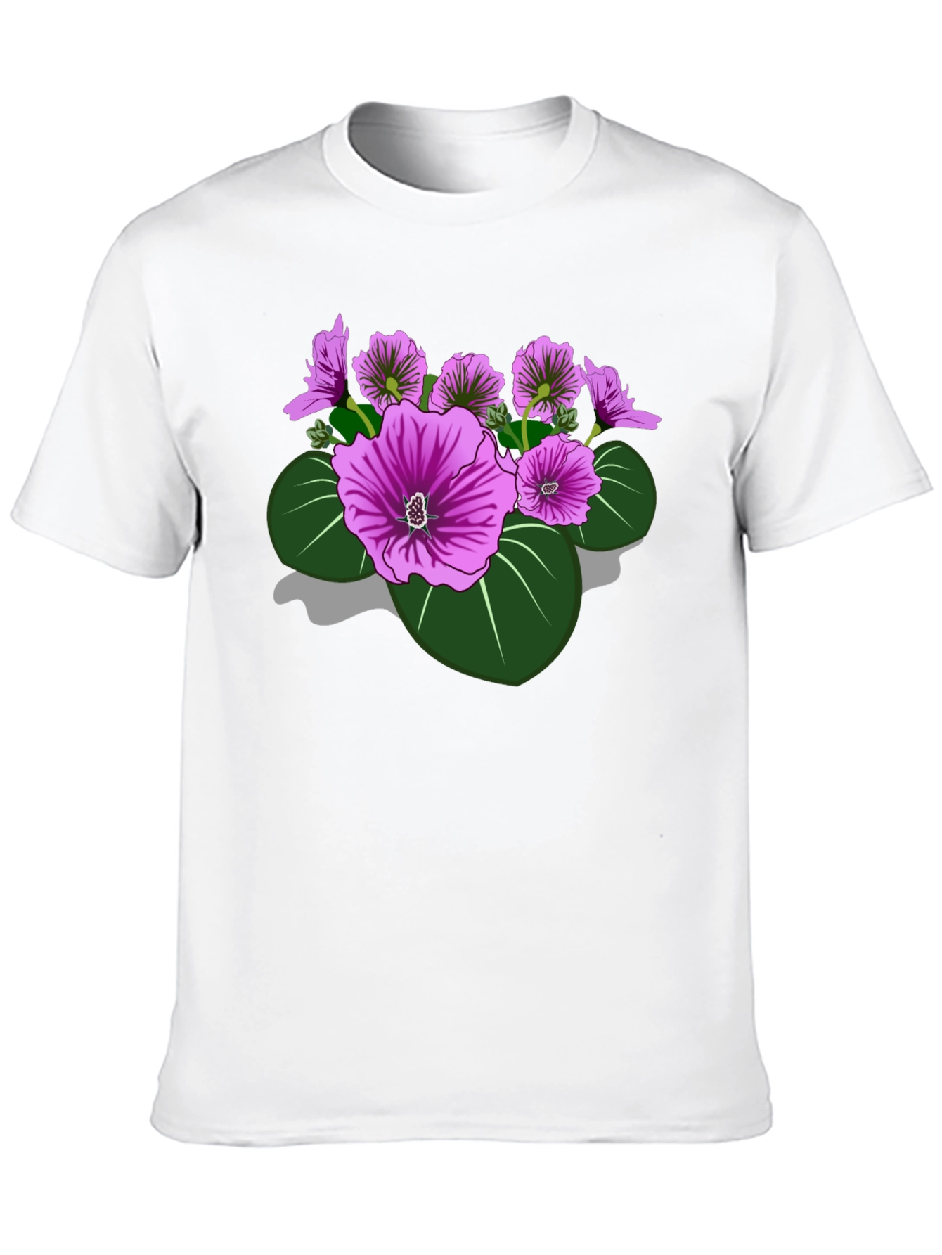 Floral Graphic Tee - Bold Purple Blooms