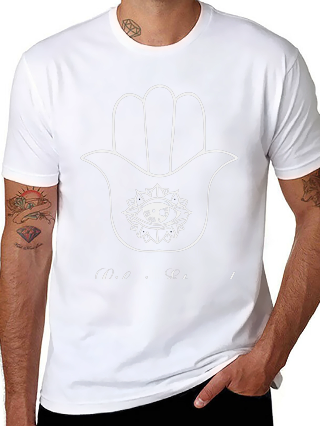 Hamsa Hand Graphic T-Shirt - Mens Black Tee