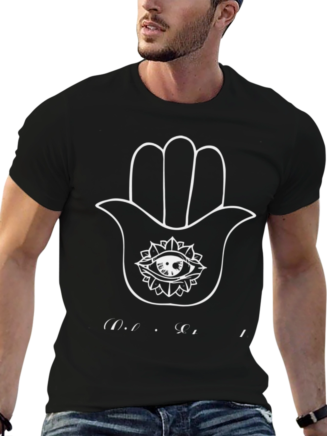 Hamsa Hand Graphic T-Shirt - Mens Black Tee