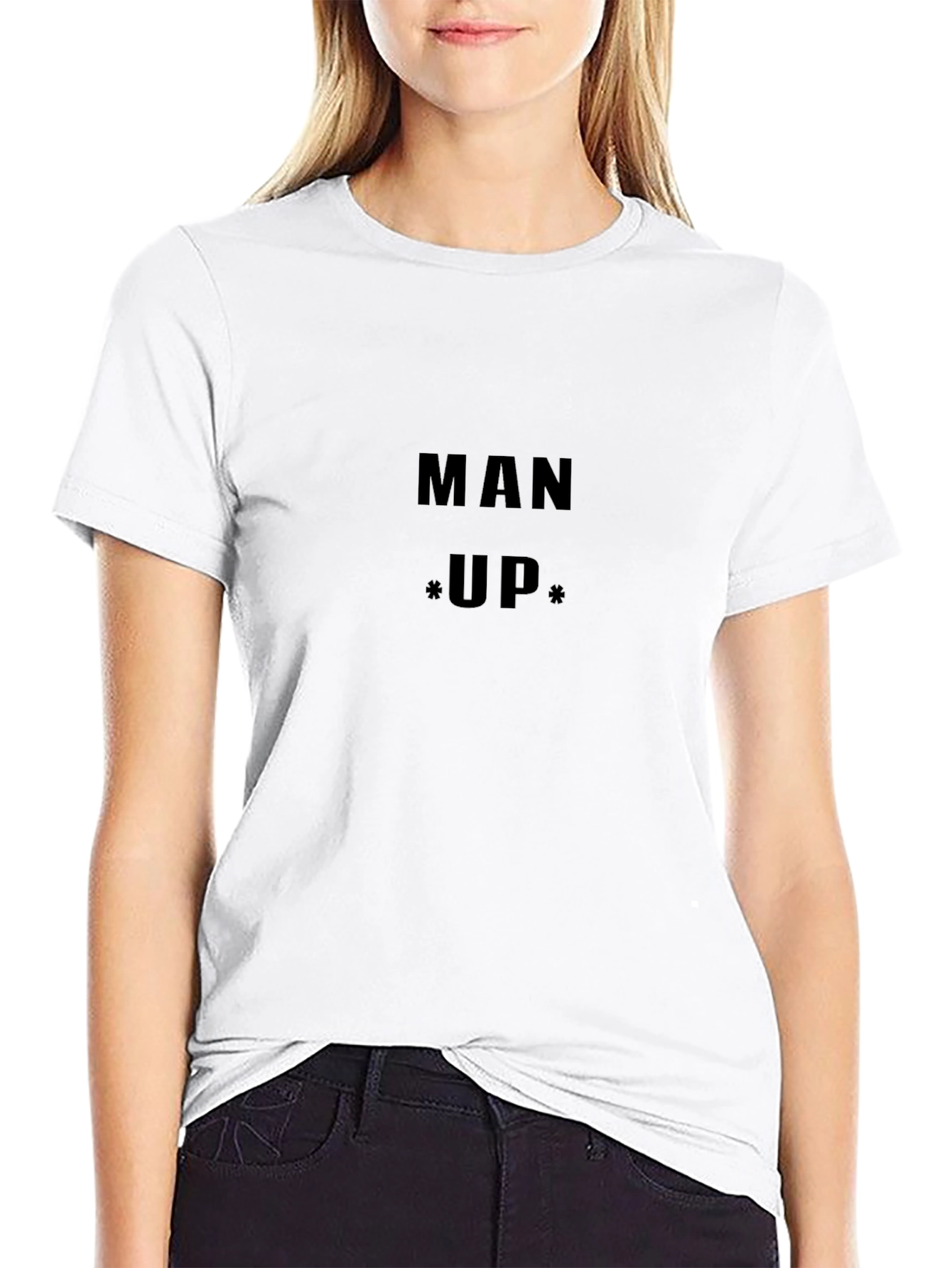 Man Up Black Graphic Tee - Motivational T-Shirt