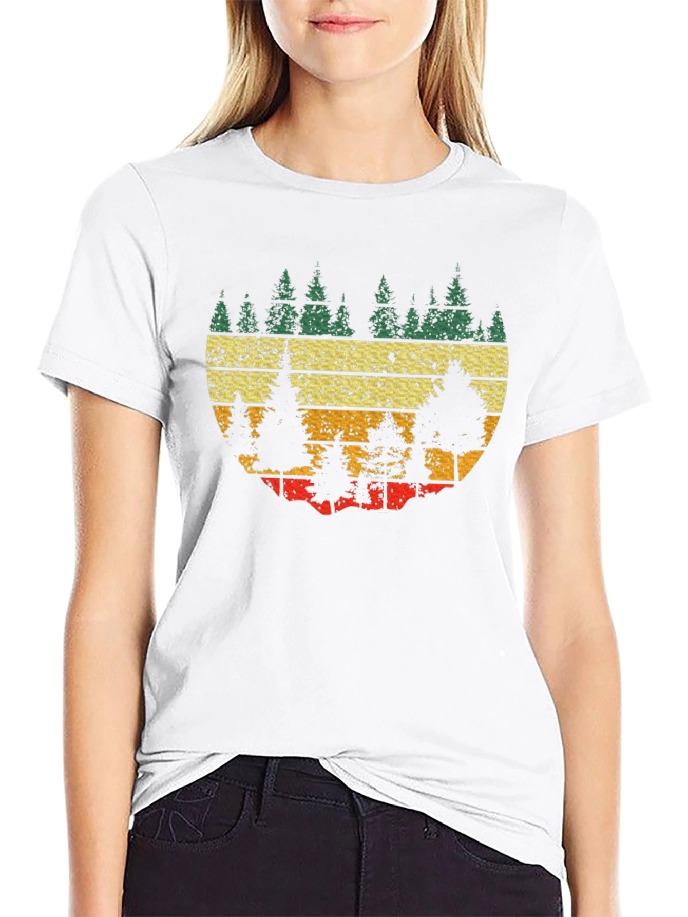 Retro Forest Graphic Tee - Black