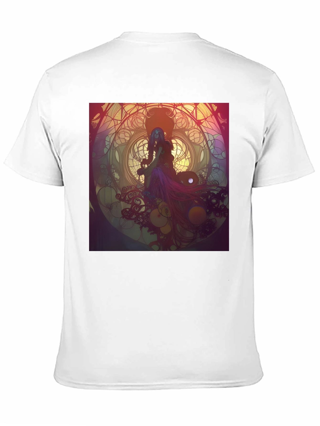 Black T-Shirt with Artistic Woman Design