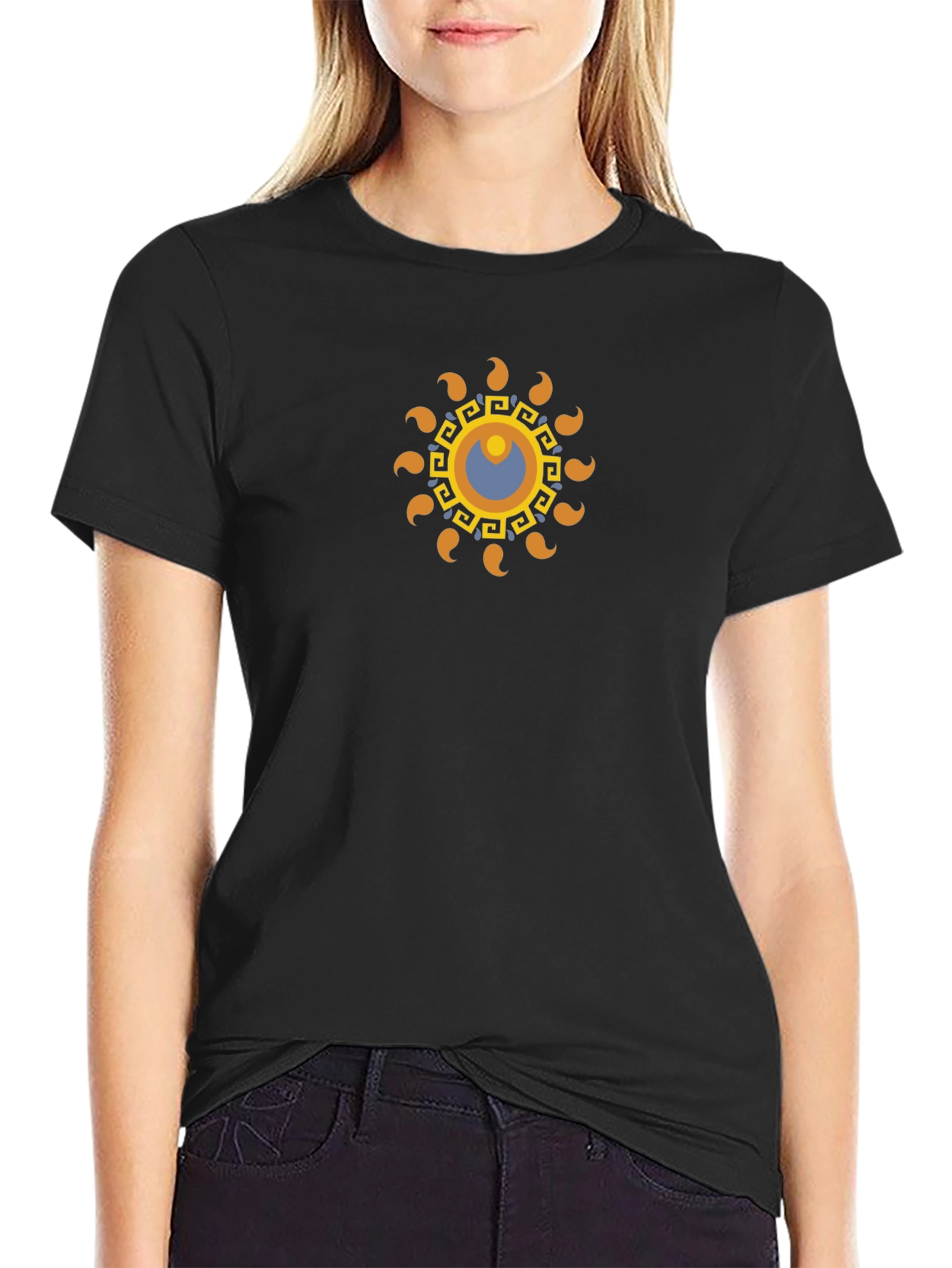 Stylish Graphic Print Black T-Shirt
