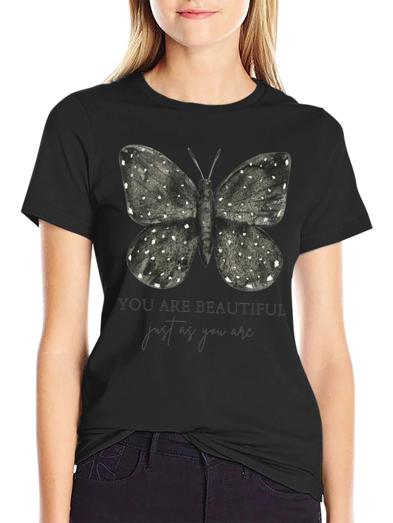 Butterfly Graphic T-Shirt - You Are Beautiful Design