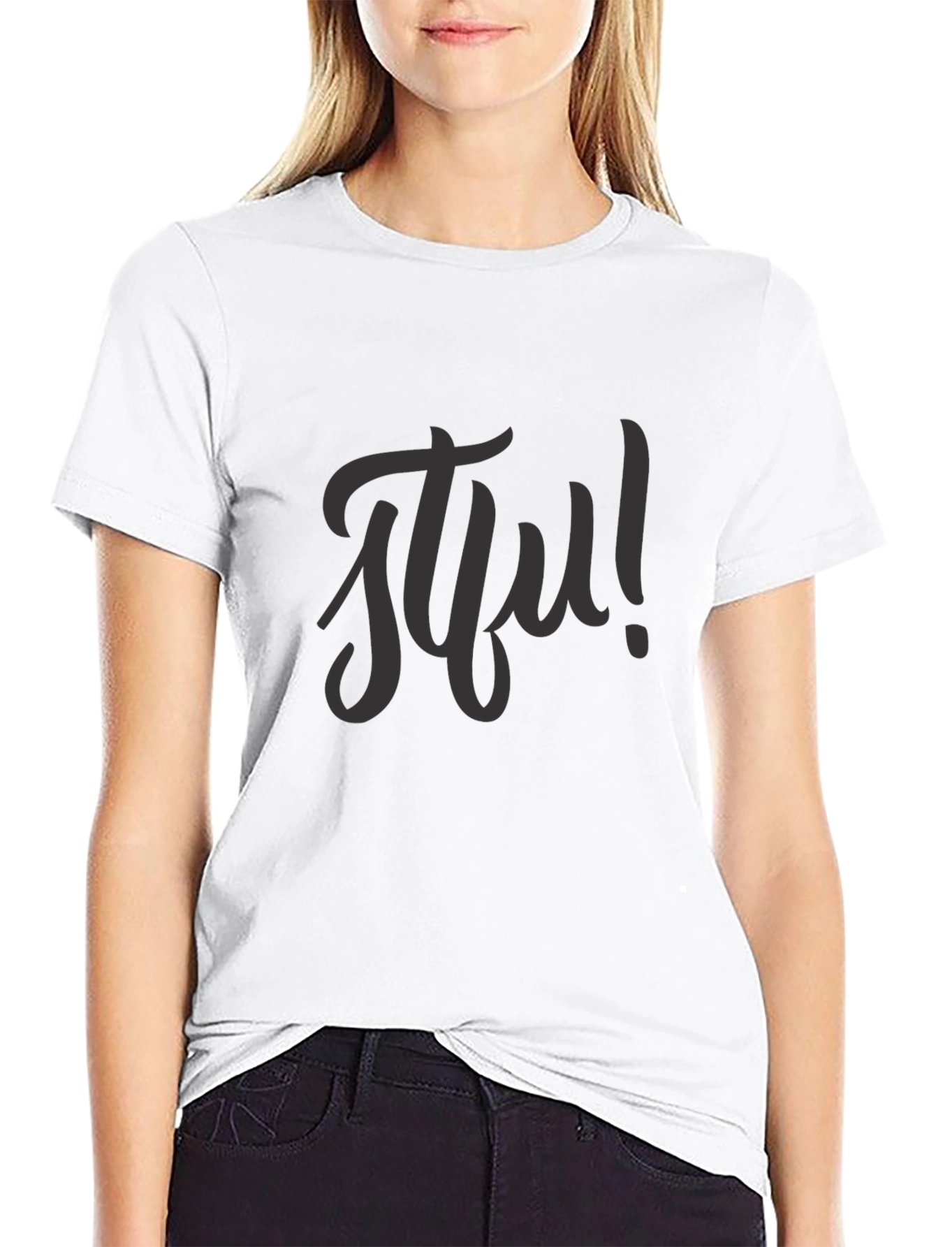 Black STFU Graphic Tee - Casual Style