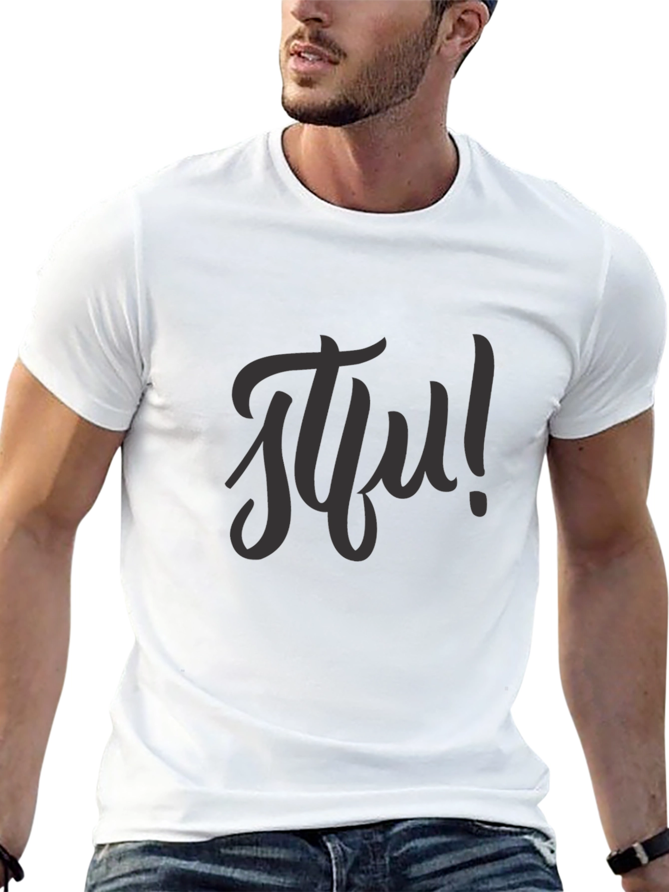 Black STFU Graphic Tee - Casual Style