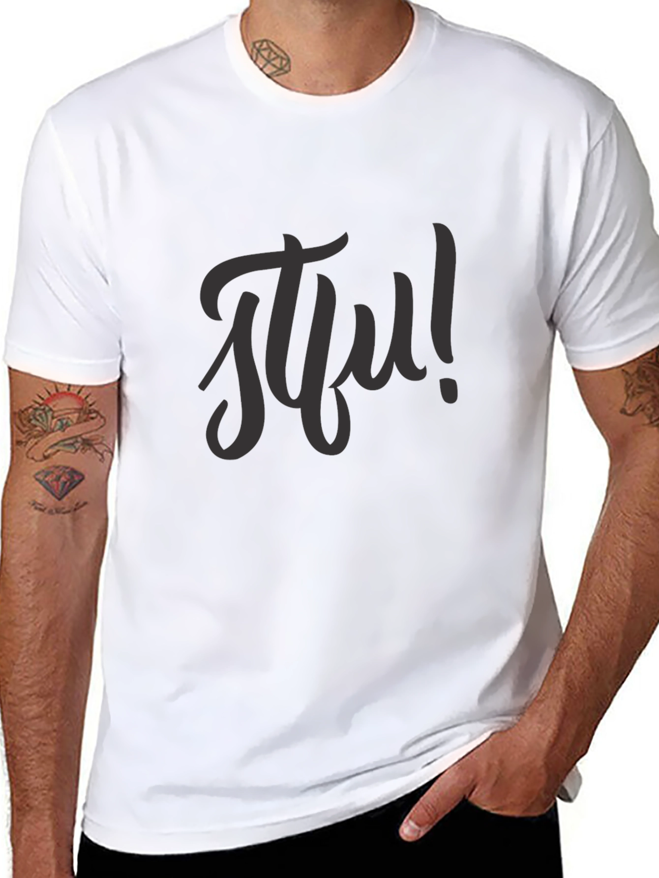 Black STFU Graphic Tee - Casual Style