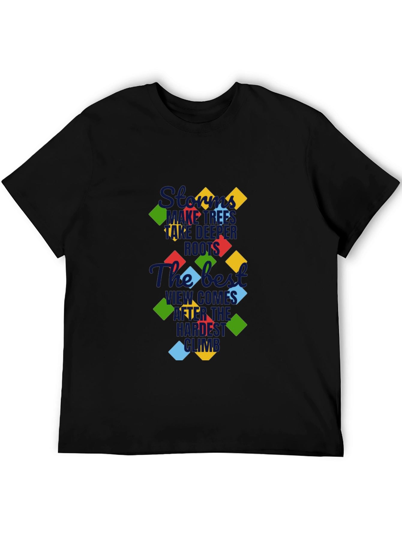 Motivational Graphic Print Black Tee