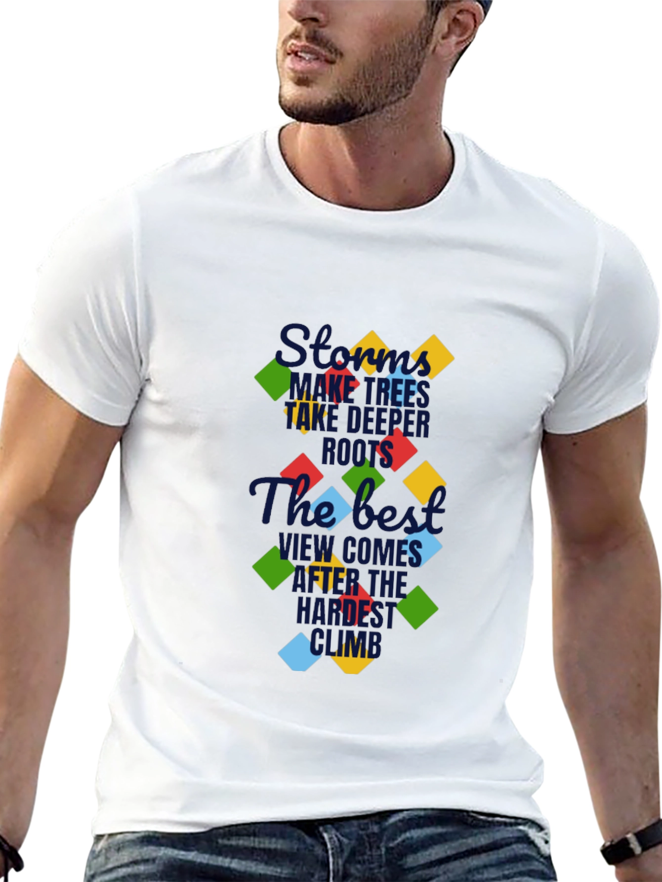 Motivational Graphic Print Black Tee