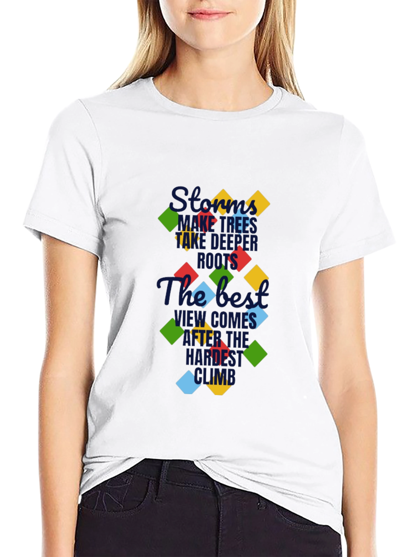 Motivational Graphic Print Black Tee