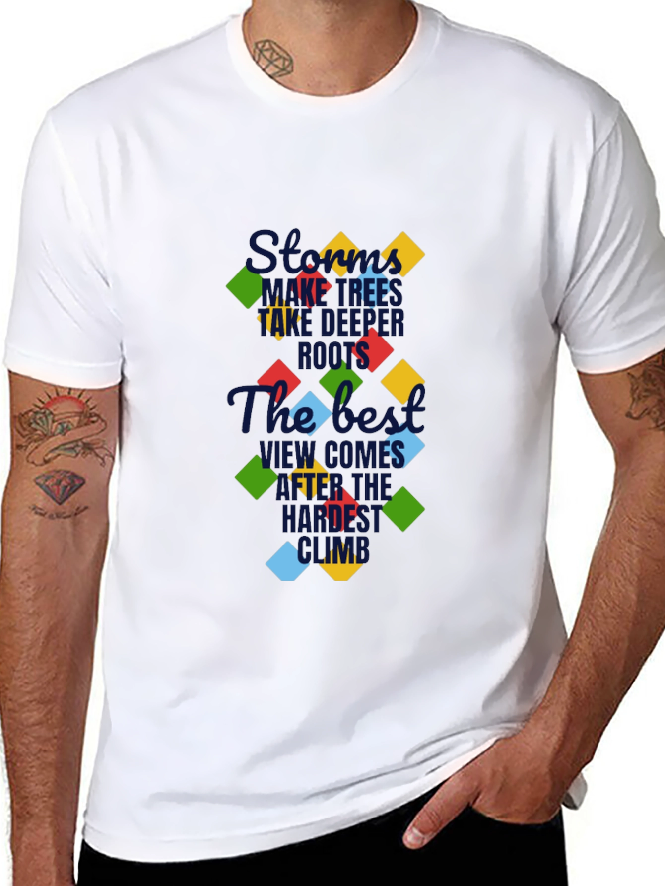 Motivational Graphic Print Black Tee