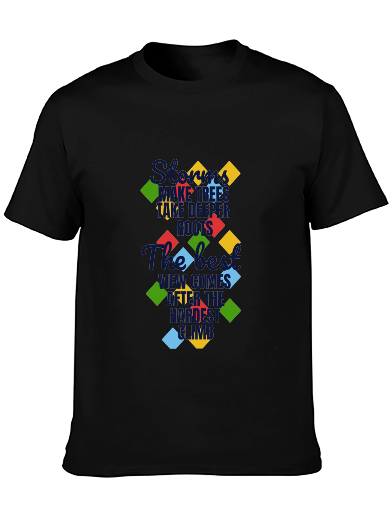 Motivational Graphic Print Black Tee
