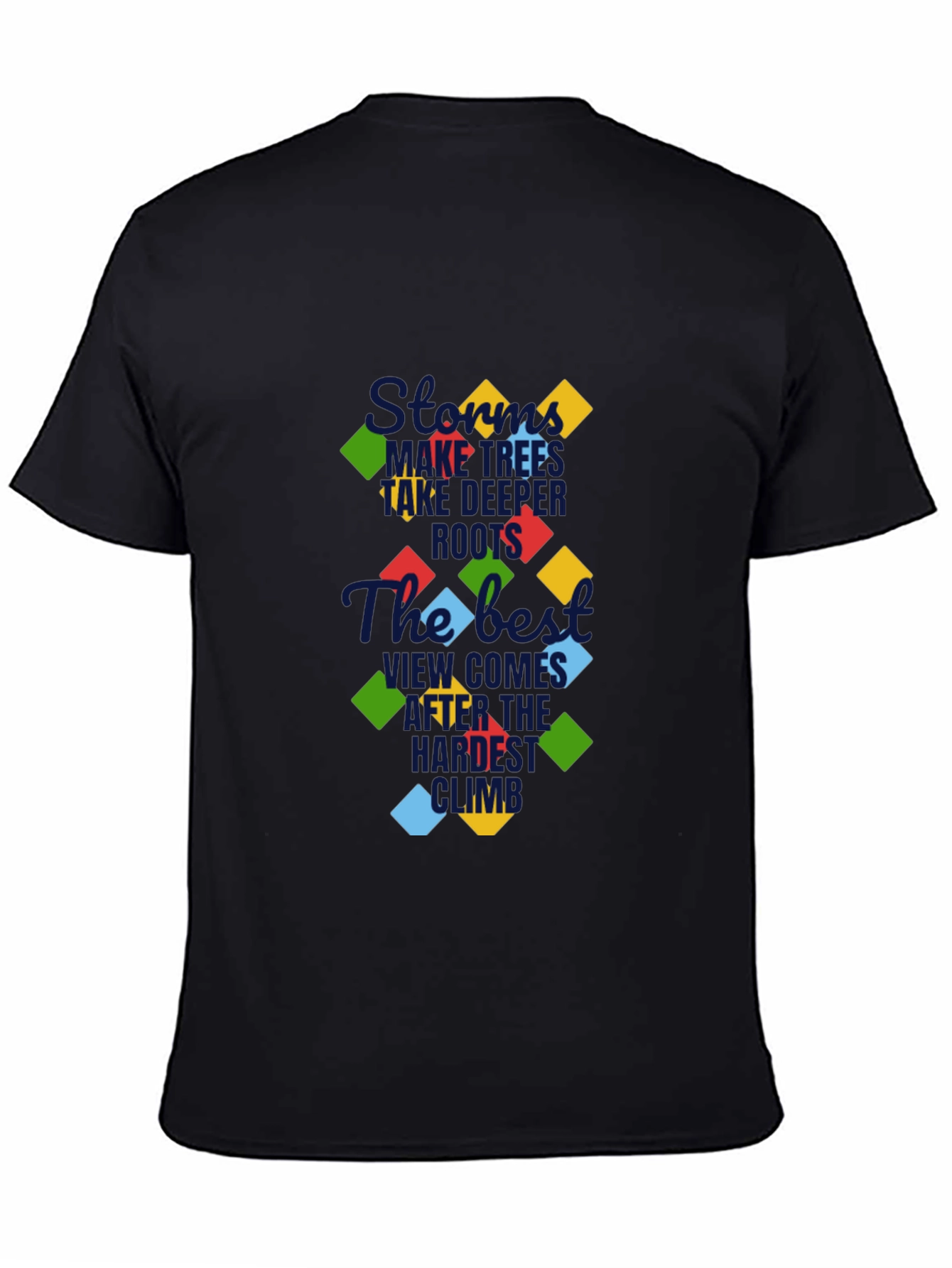 Motivational Graphic Print Black Tee