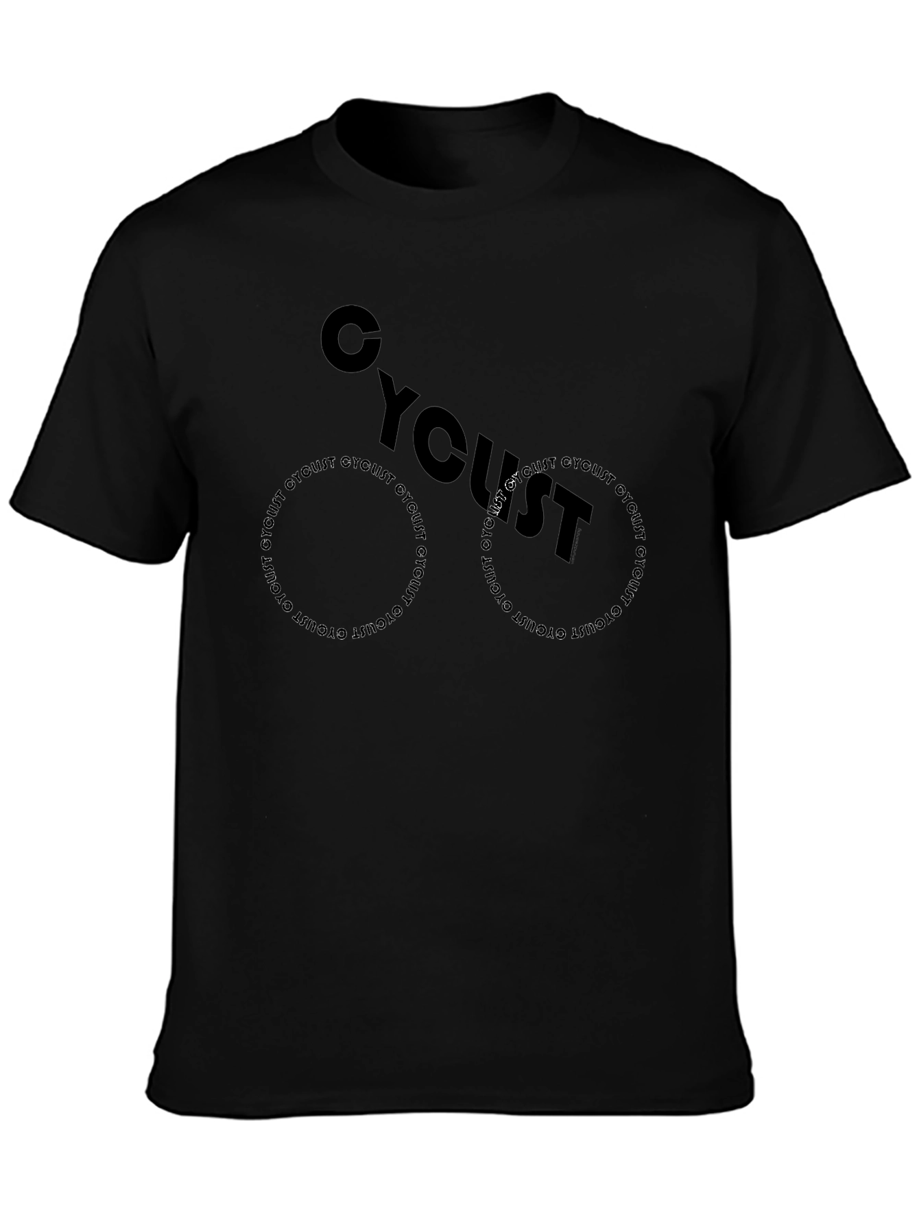 Cyclist Graphic Tee - Black Cotton Blend