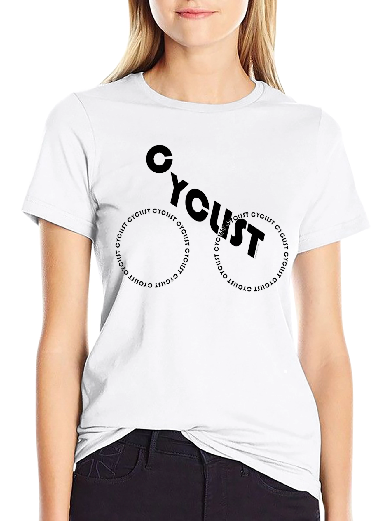 Cyclist Graphic Tee - Black Cotton Blend
