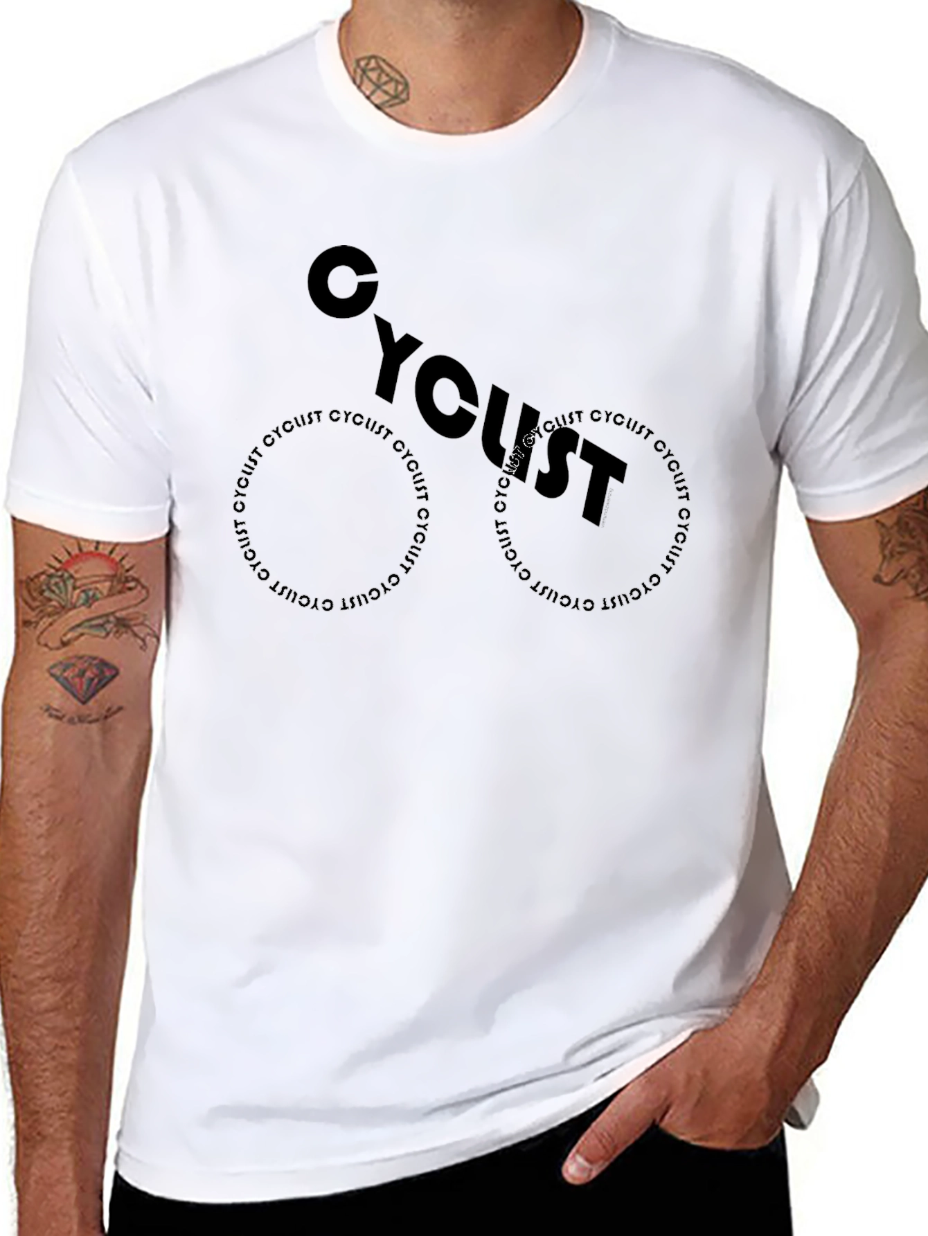 Cyclist Graphic Tee - Black Cotton Blend