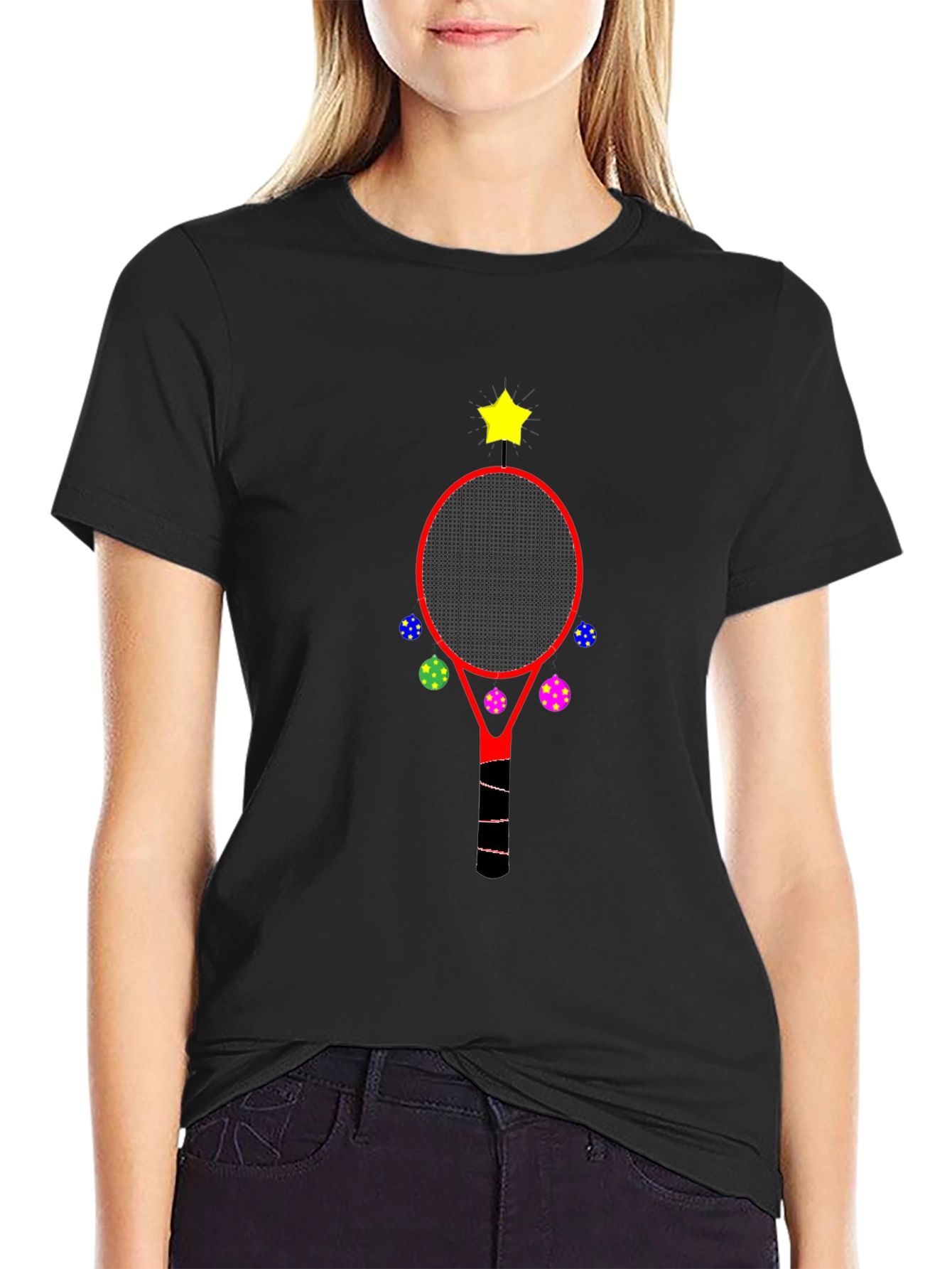 Festive Tennis Racket Christmas Tee