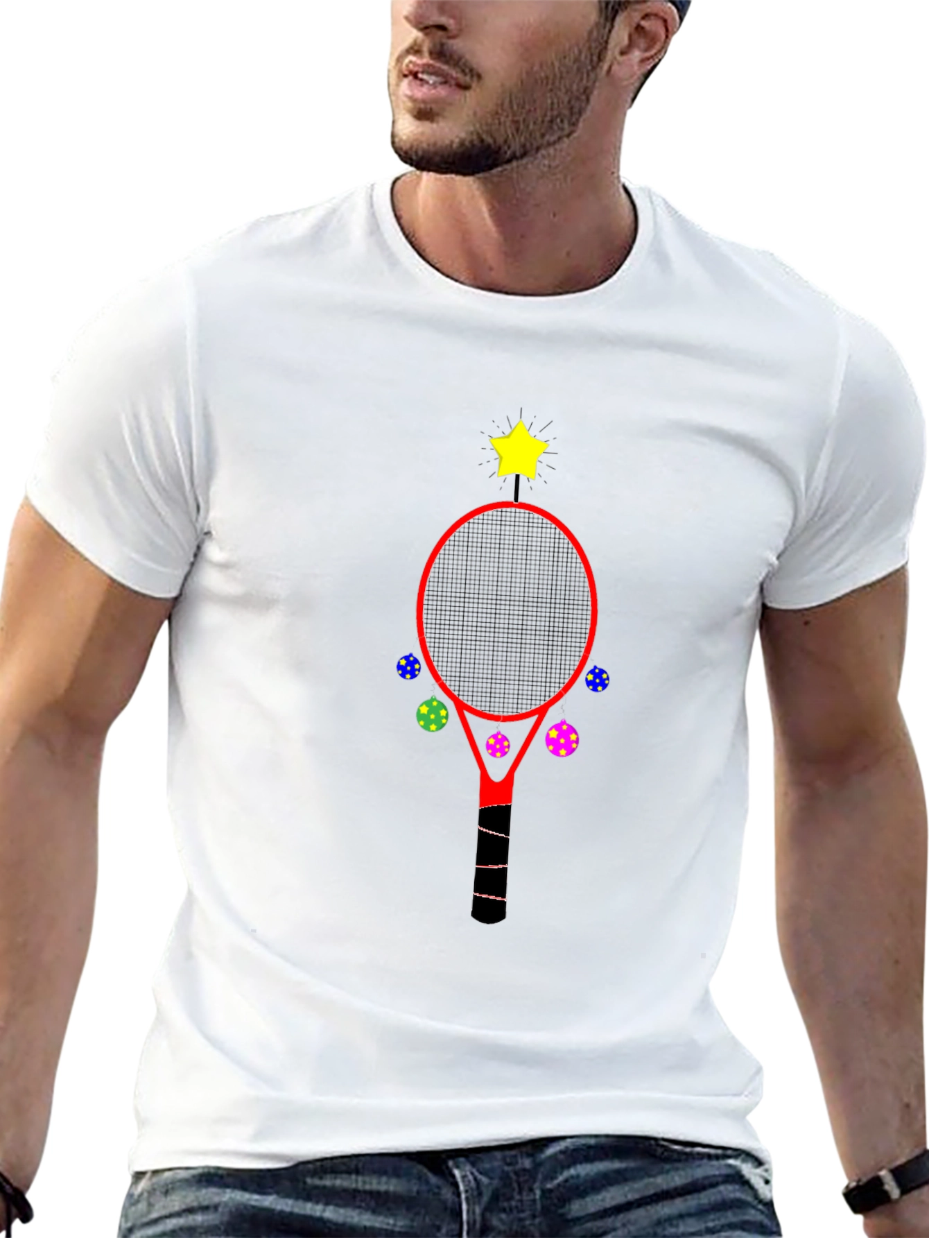 Festive Tennis Racket Christmas Tee