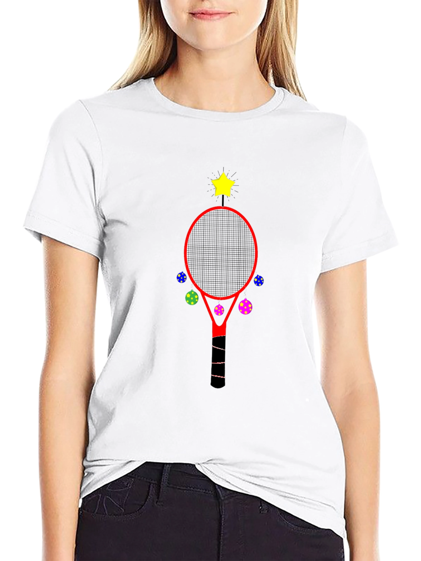 Festive Tennis Racket Christmas Tee