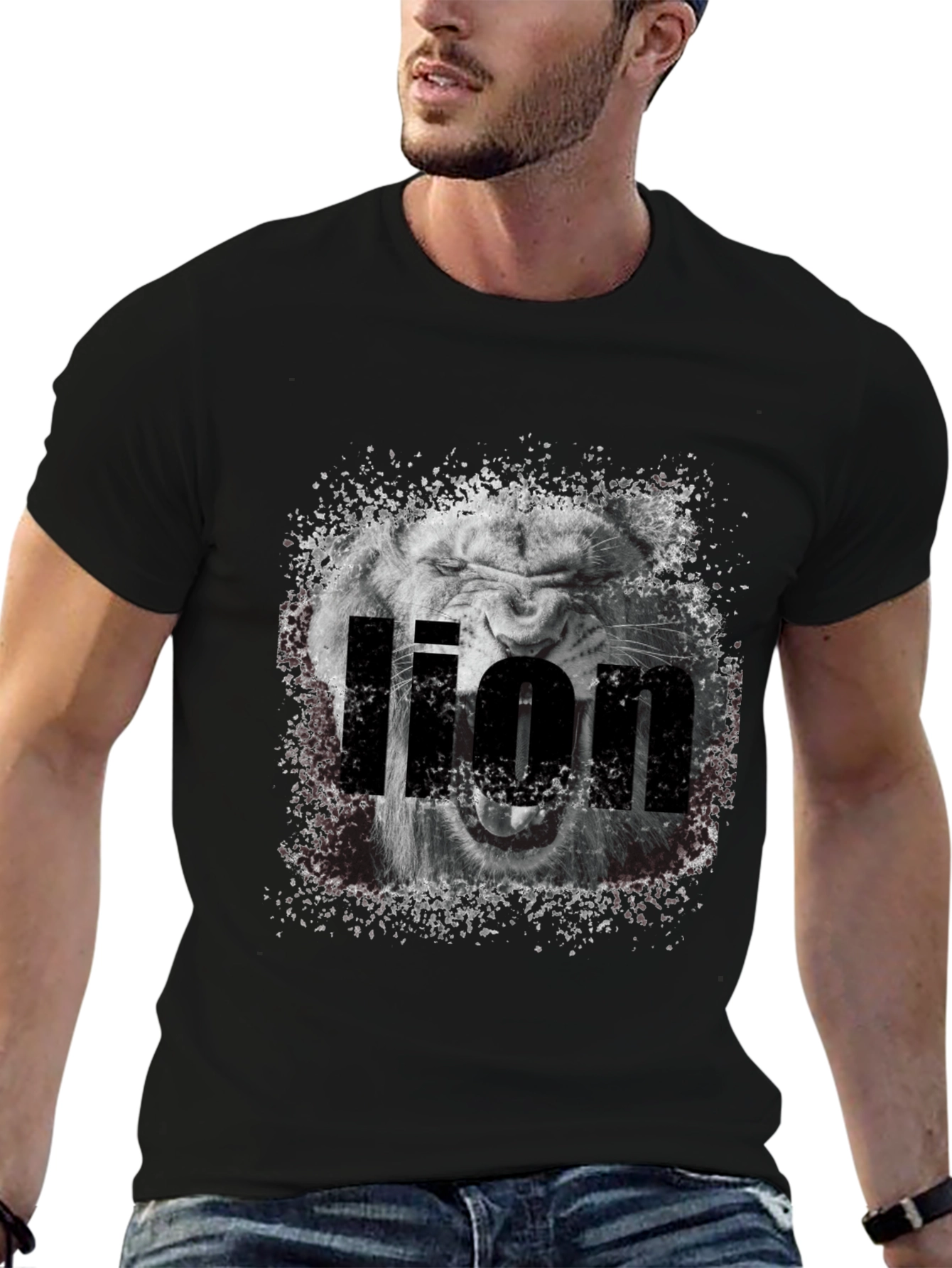 Lion Graphic Tee - Black