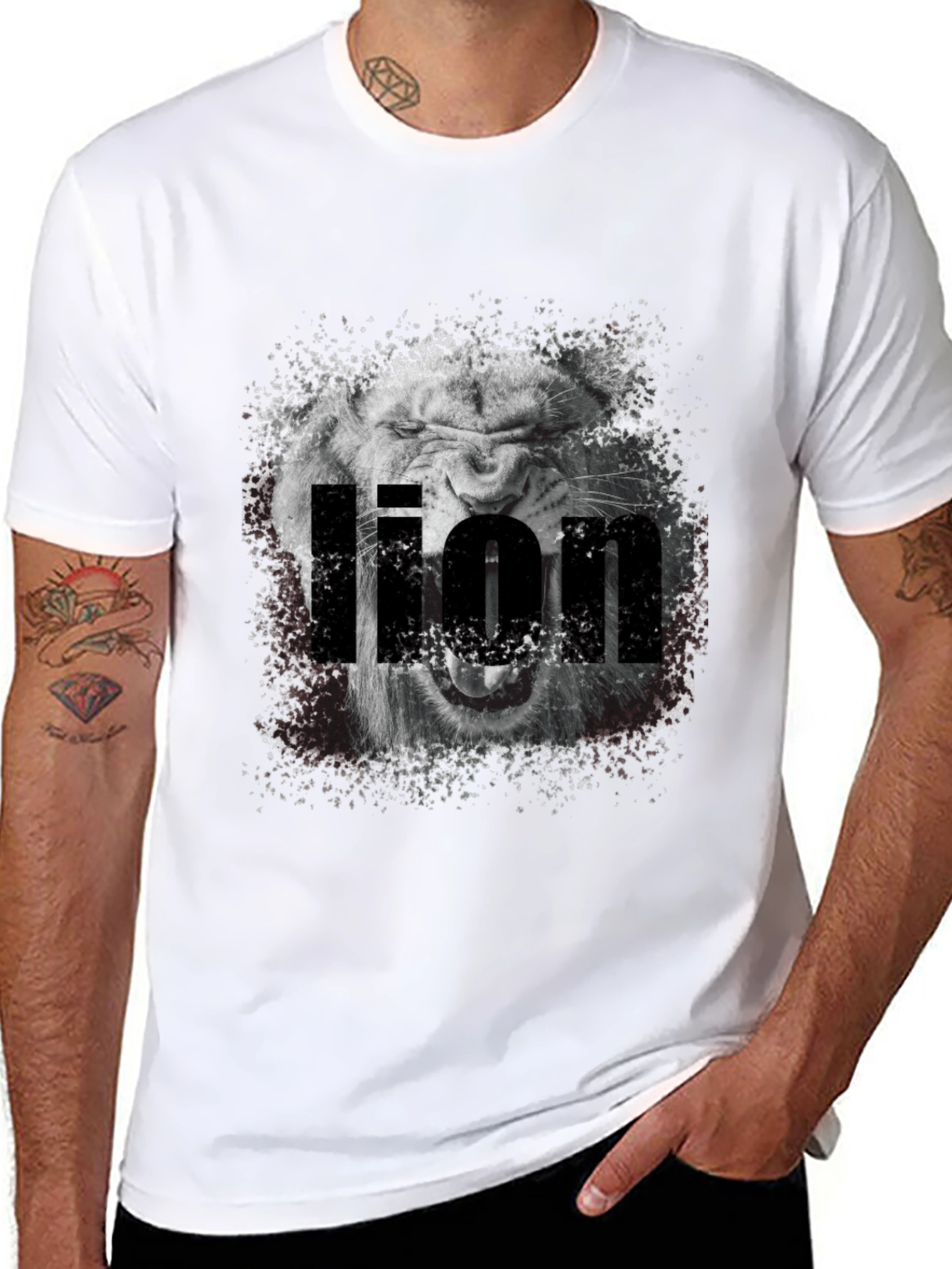 Lion Graphic Tee - Black